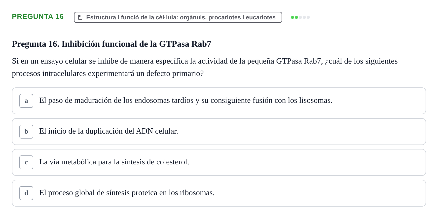 Enunciado: Pregunta 16