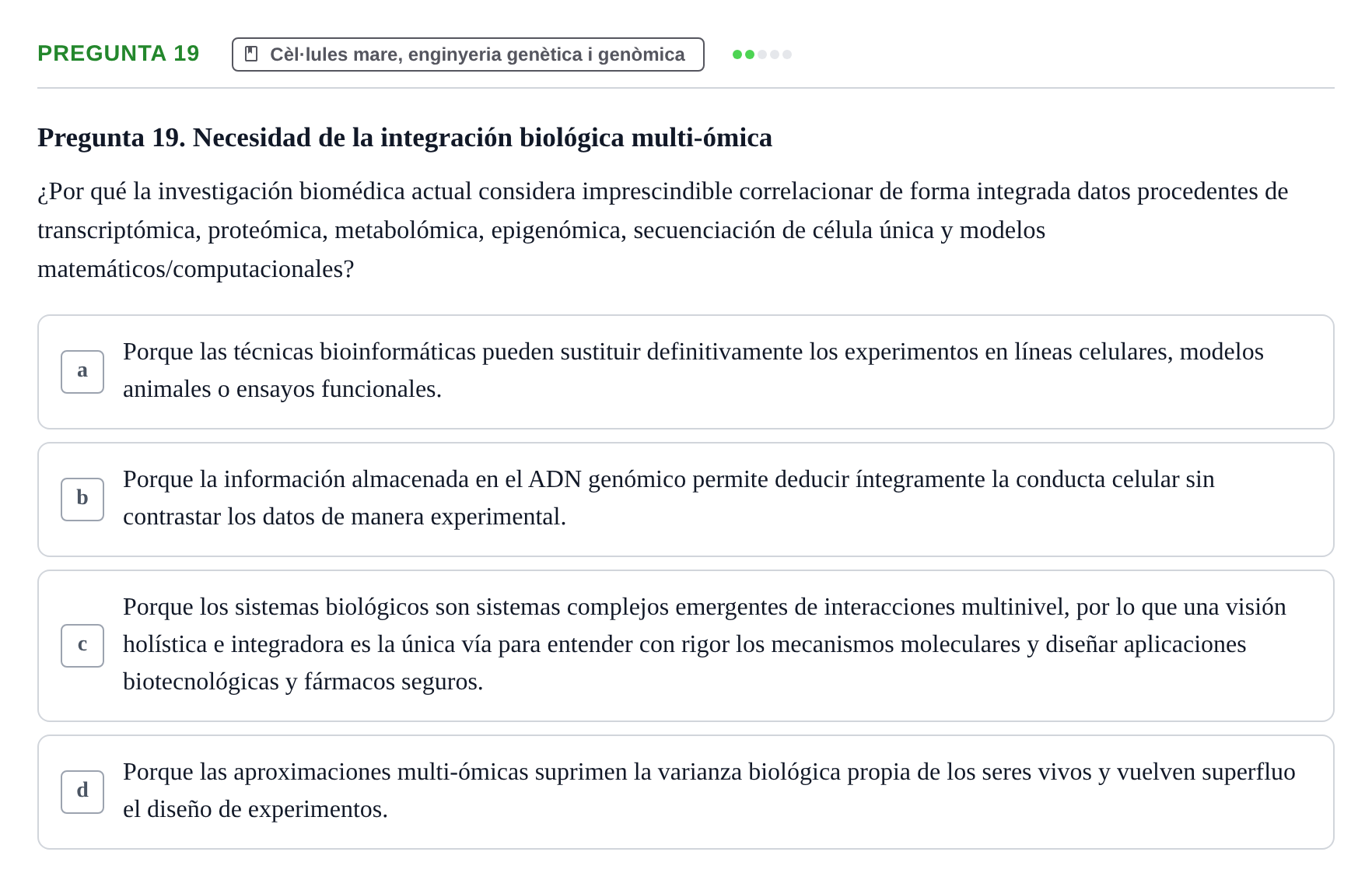 Enunciado: Pregunta 19