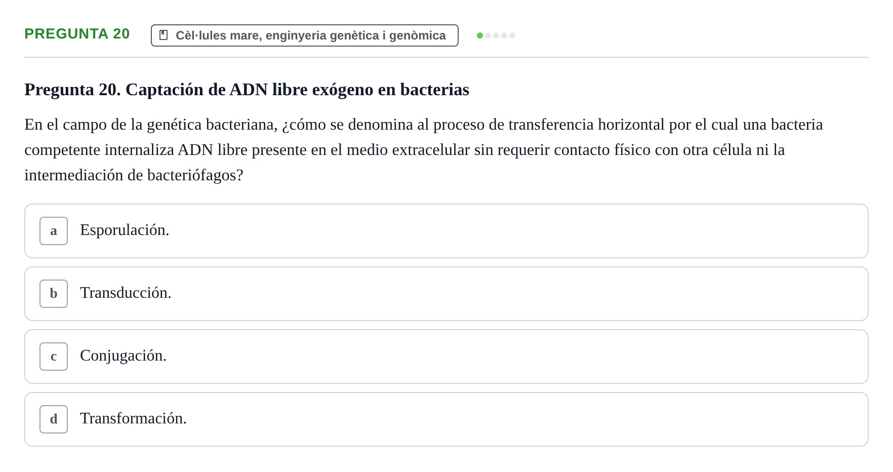 Enunciado: Pregunta 20