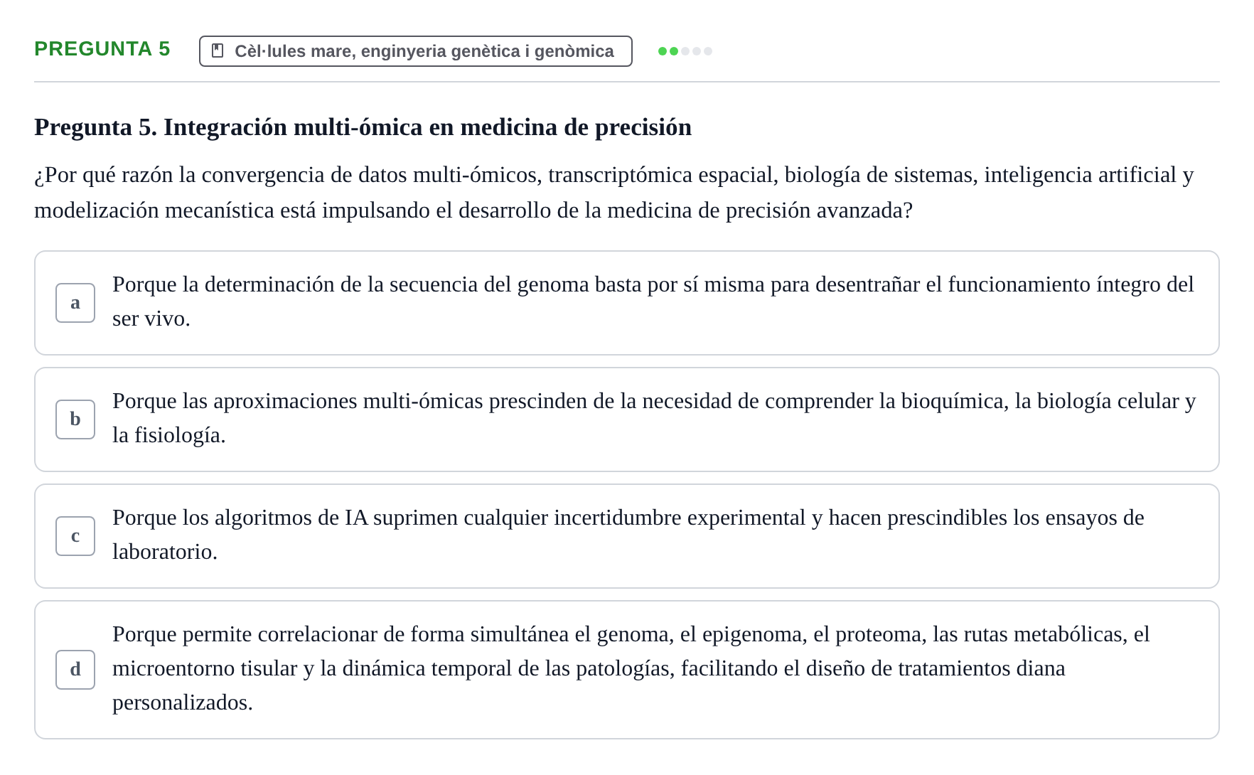 Enunciado: Pregunta 5