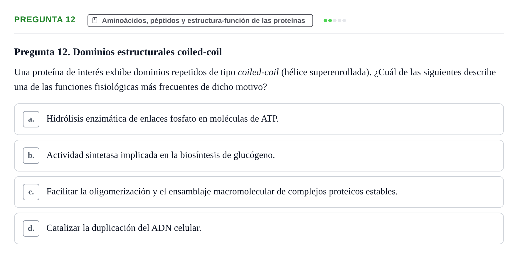 Enunciado: Pregunta 12