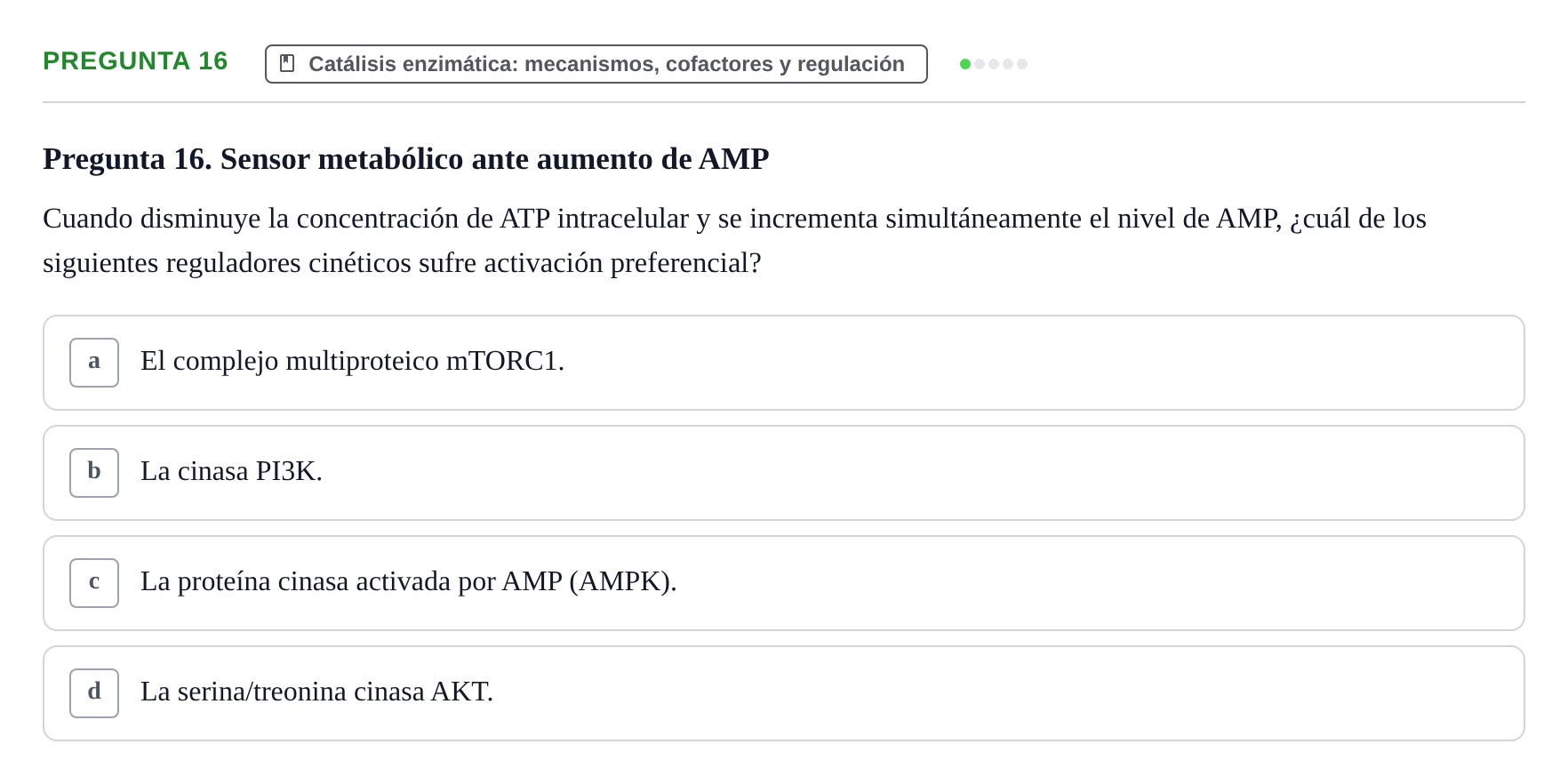 Enunciado: Pregunta 16