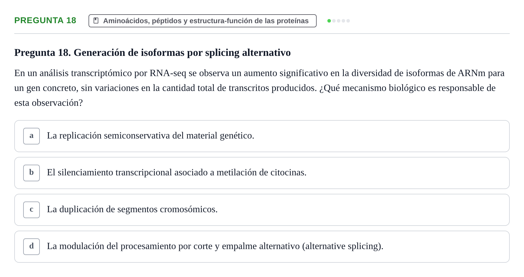 Enunciado: Pregunta 18