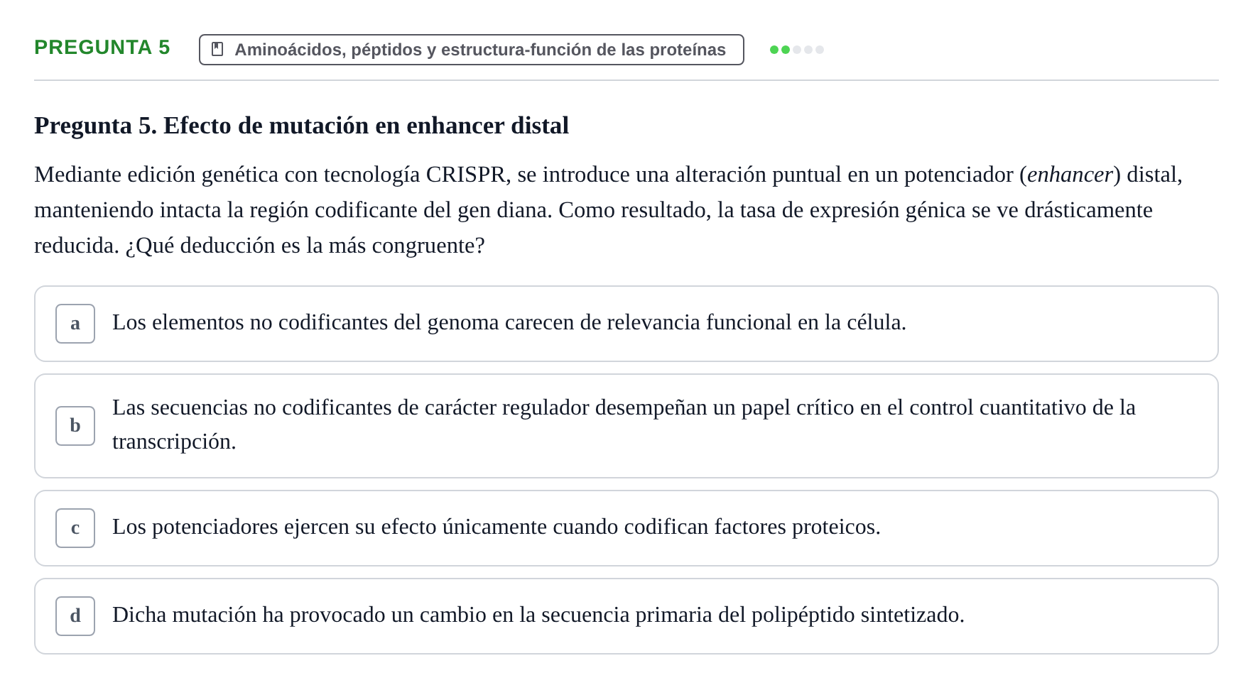 Enunciado: Pregunta 5