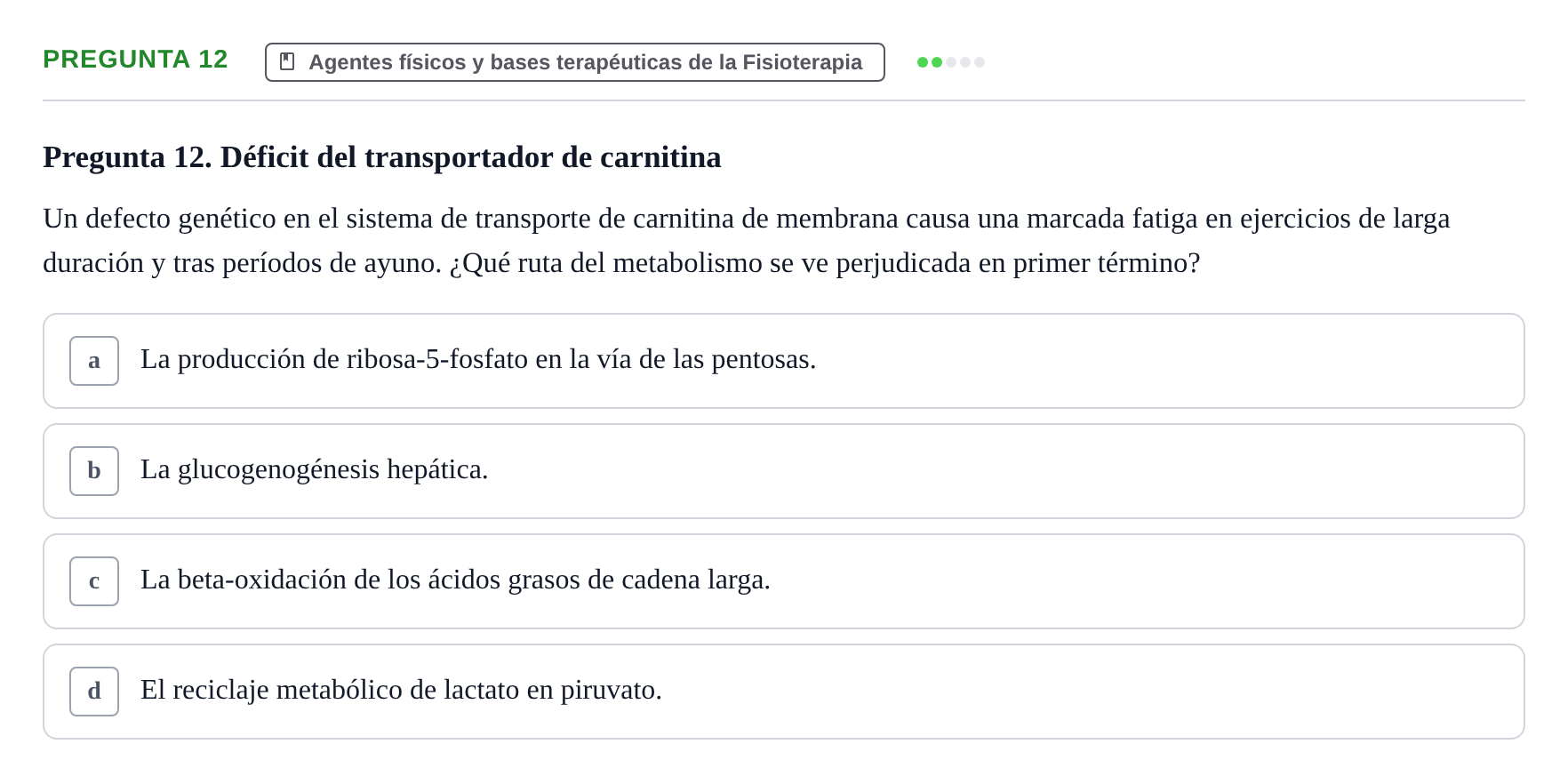 Enunciado: Pregunta 12