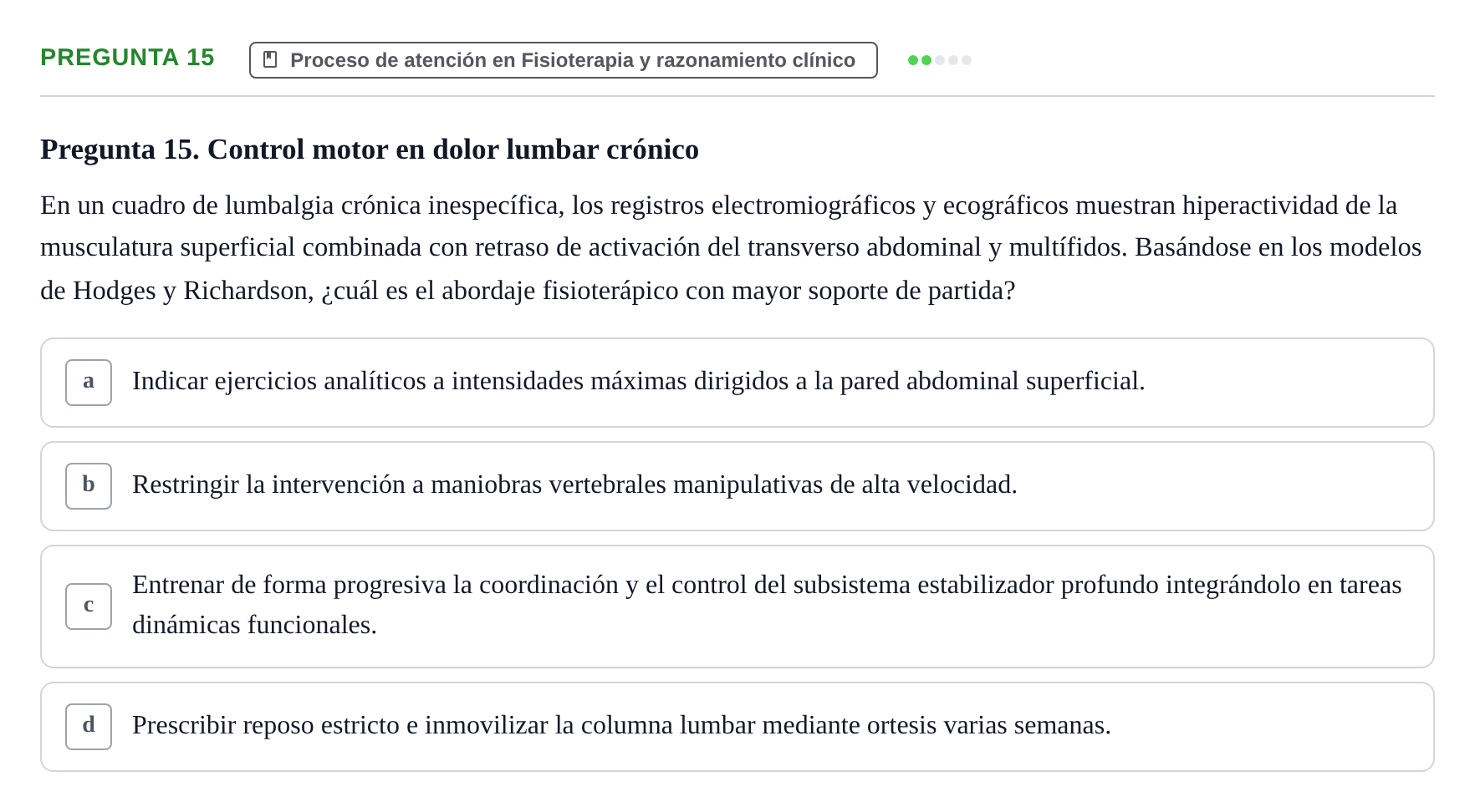 Enunciado: Pregunta 15
