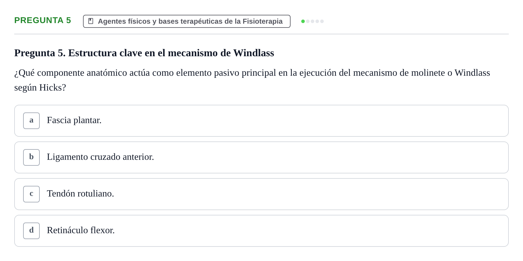 Enunciado: Pregunta 5