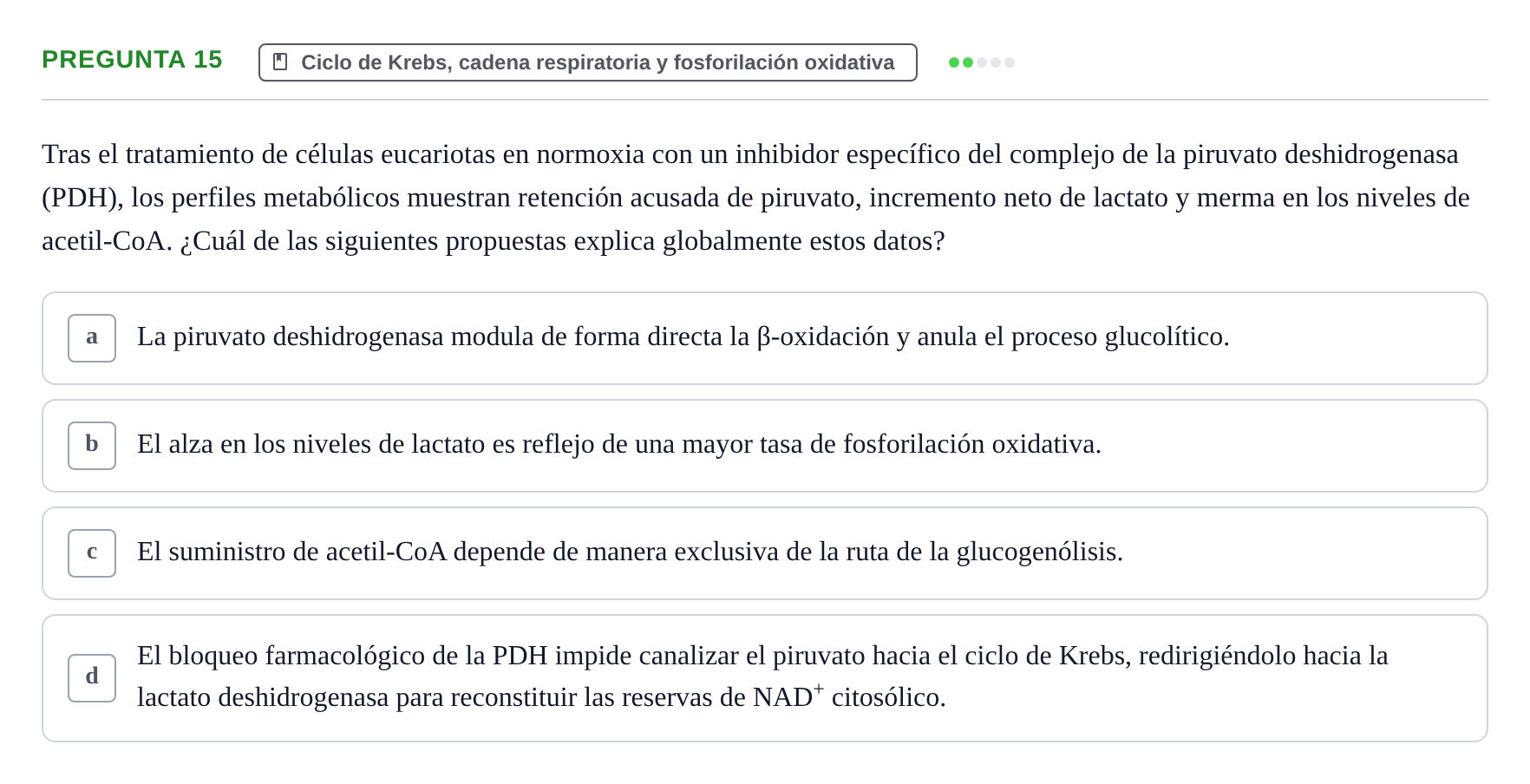 Enunciado: Pregunta 15