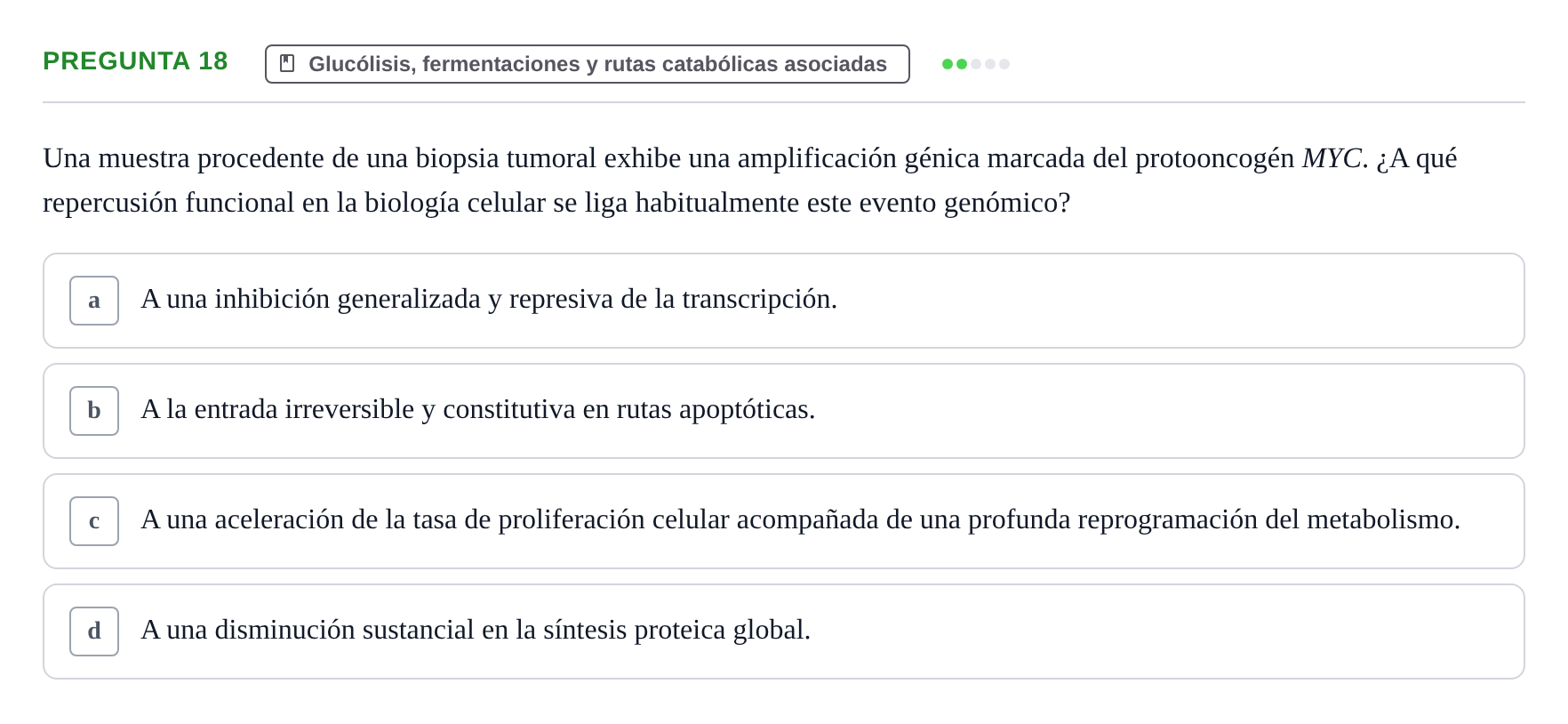 Enunciado: Pregunta 18