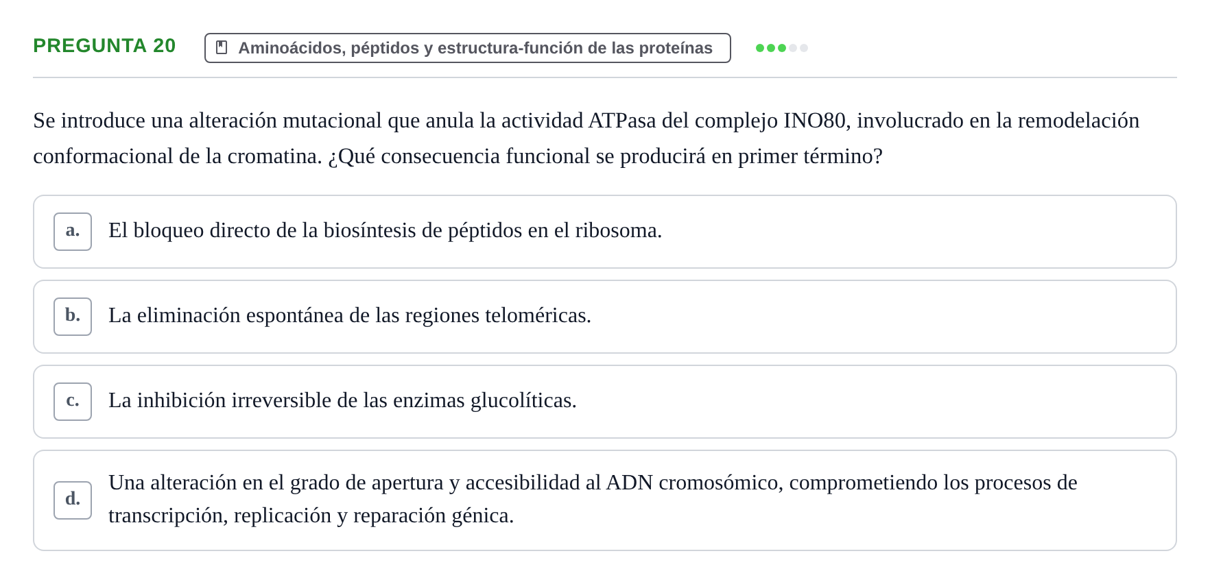 Enunciado: Pregunta 20