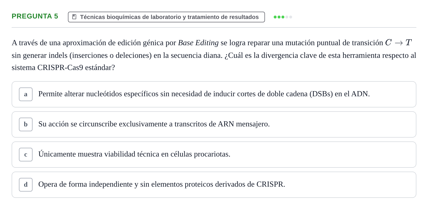Enunciado: Pregunta 5