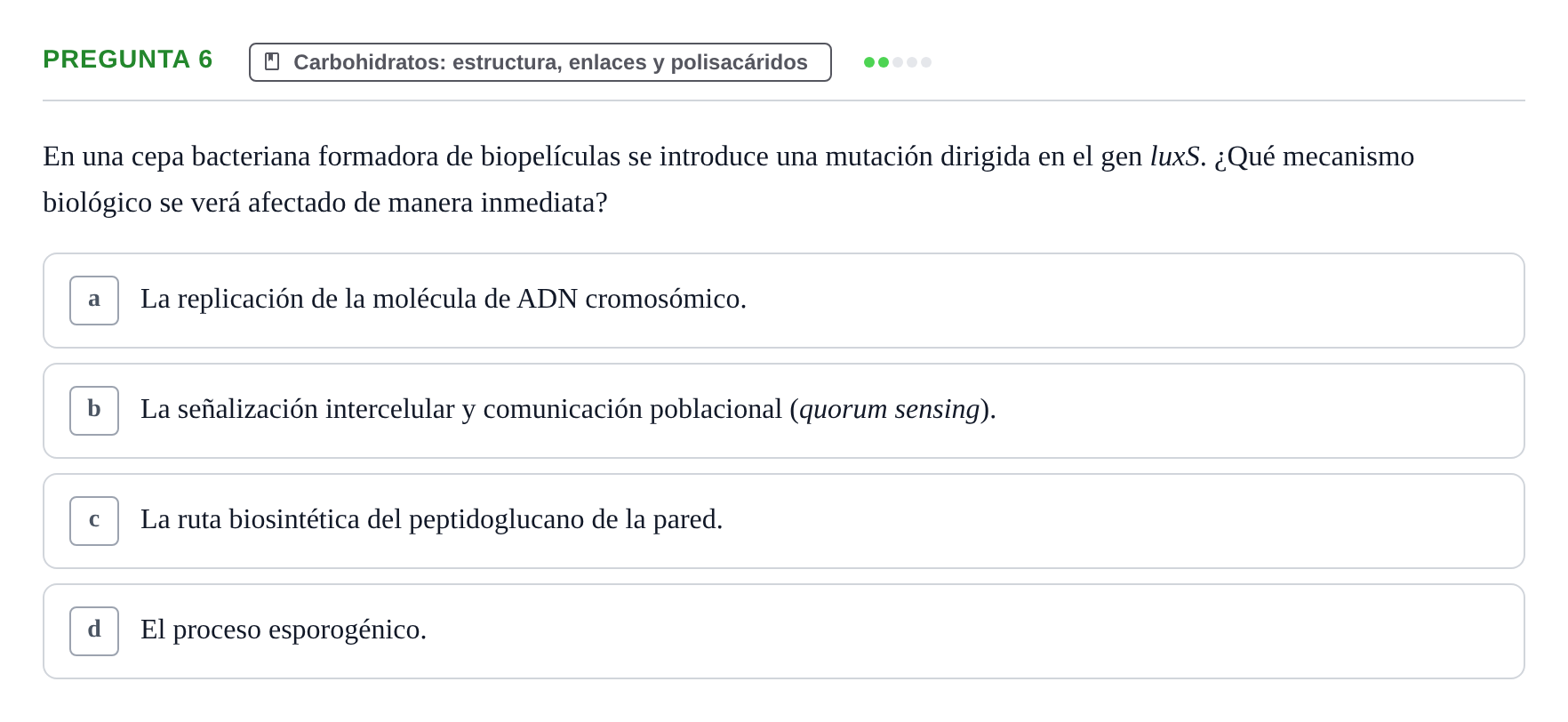 Enunciado: Pregunta 6