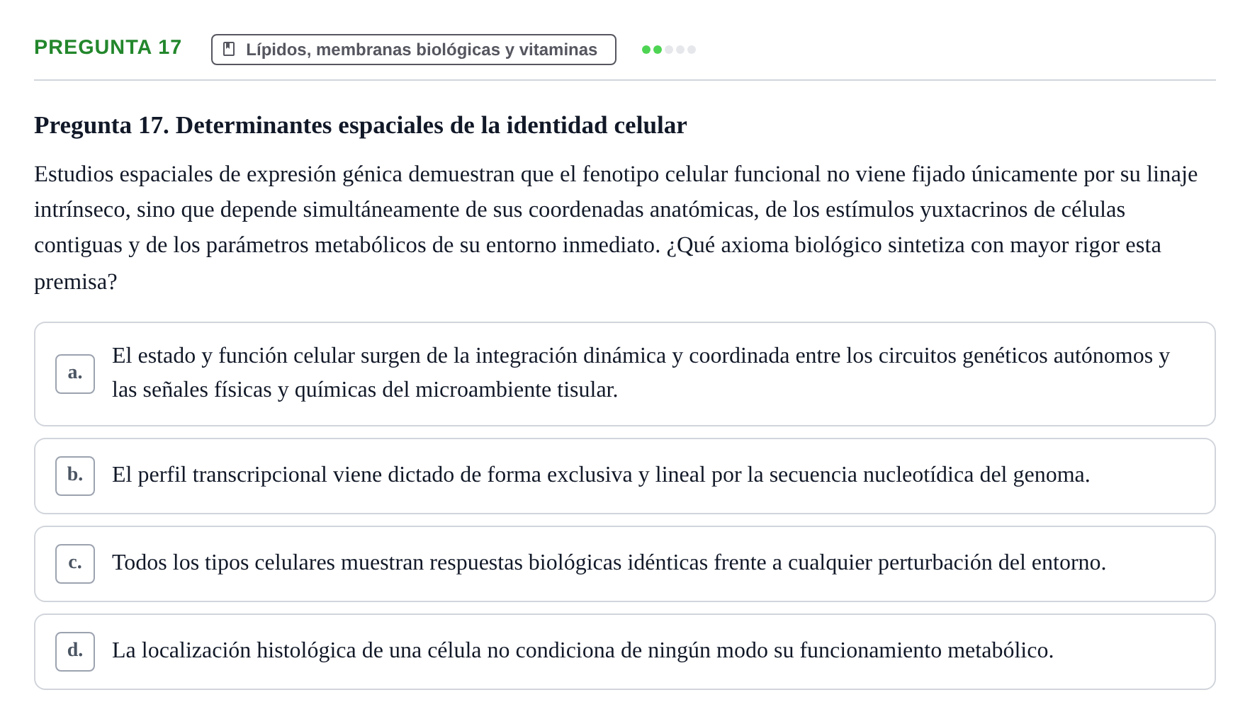 Enunciado: Pregunta 17