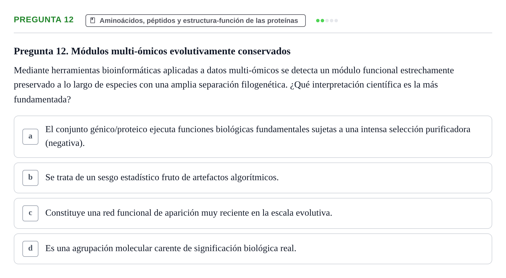 Enunciado: Pregunta 12