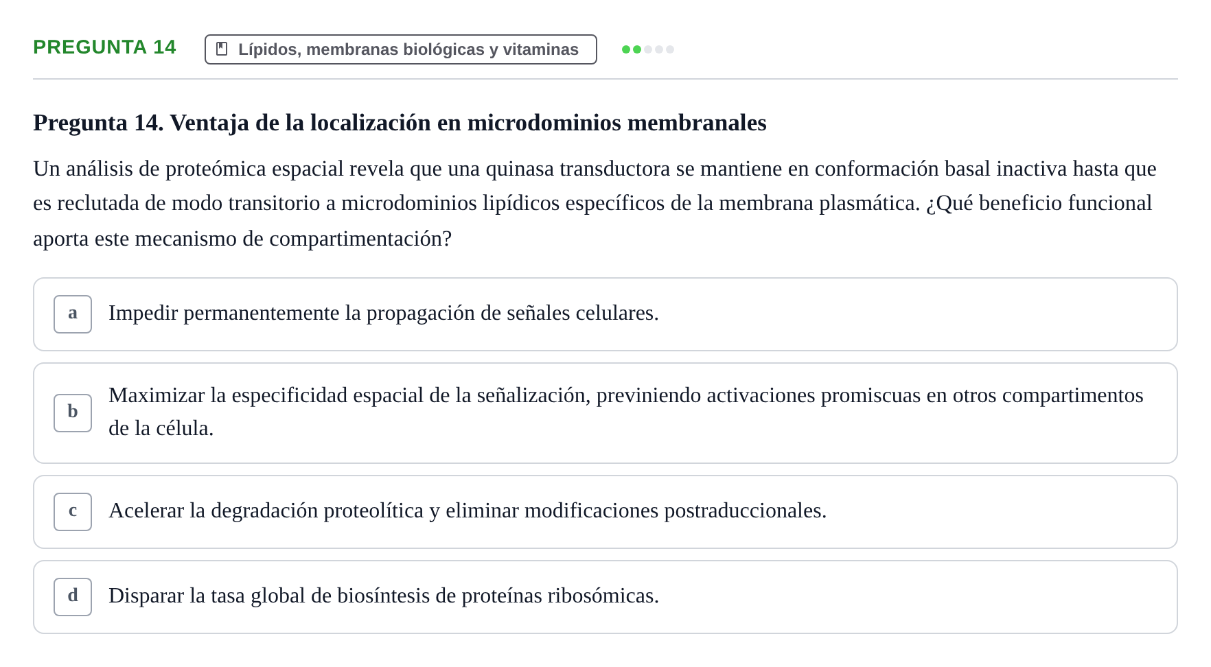 Enunciado: Pregunta 14