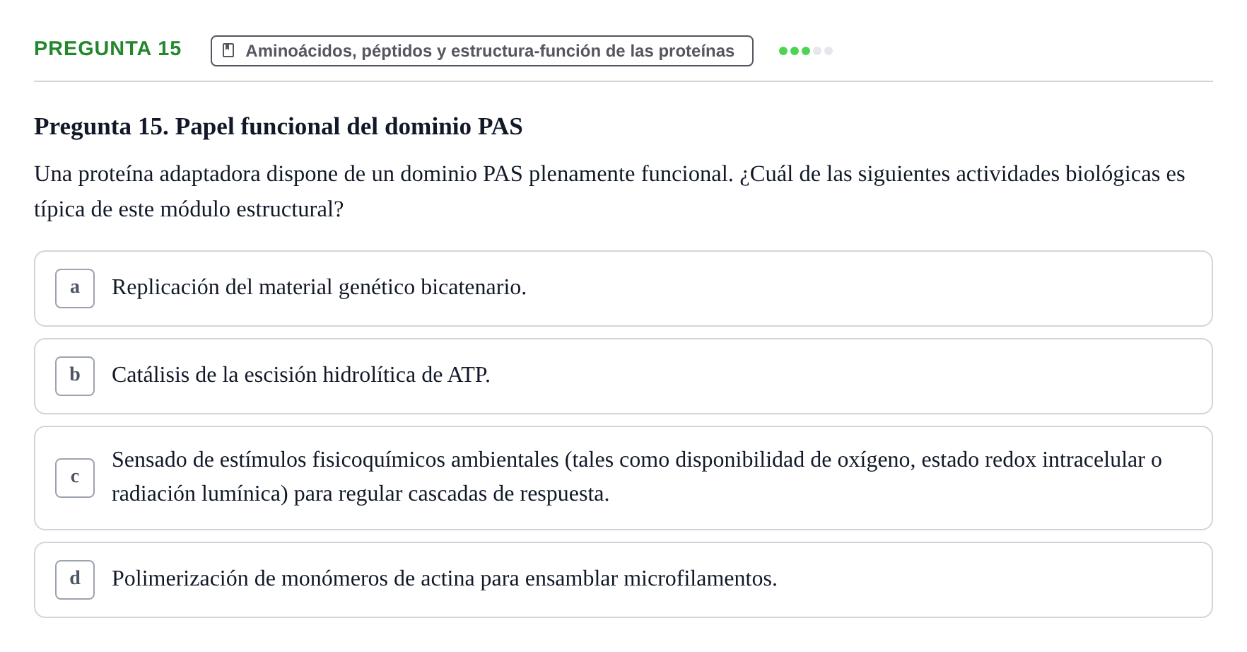 Enunciado: Pregunta 15
