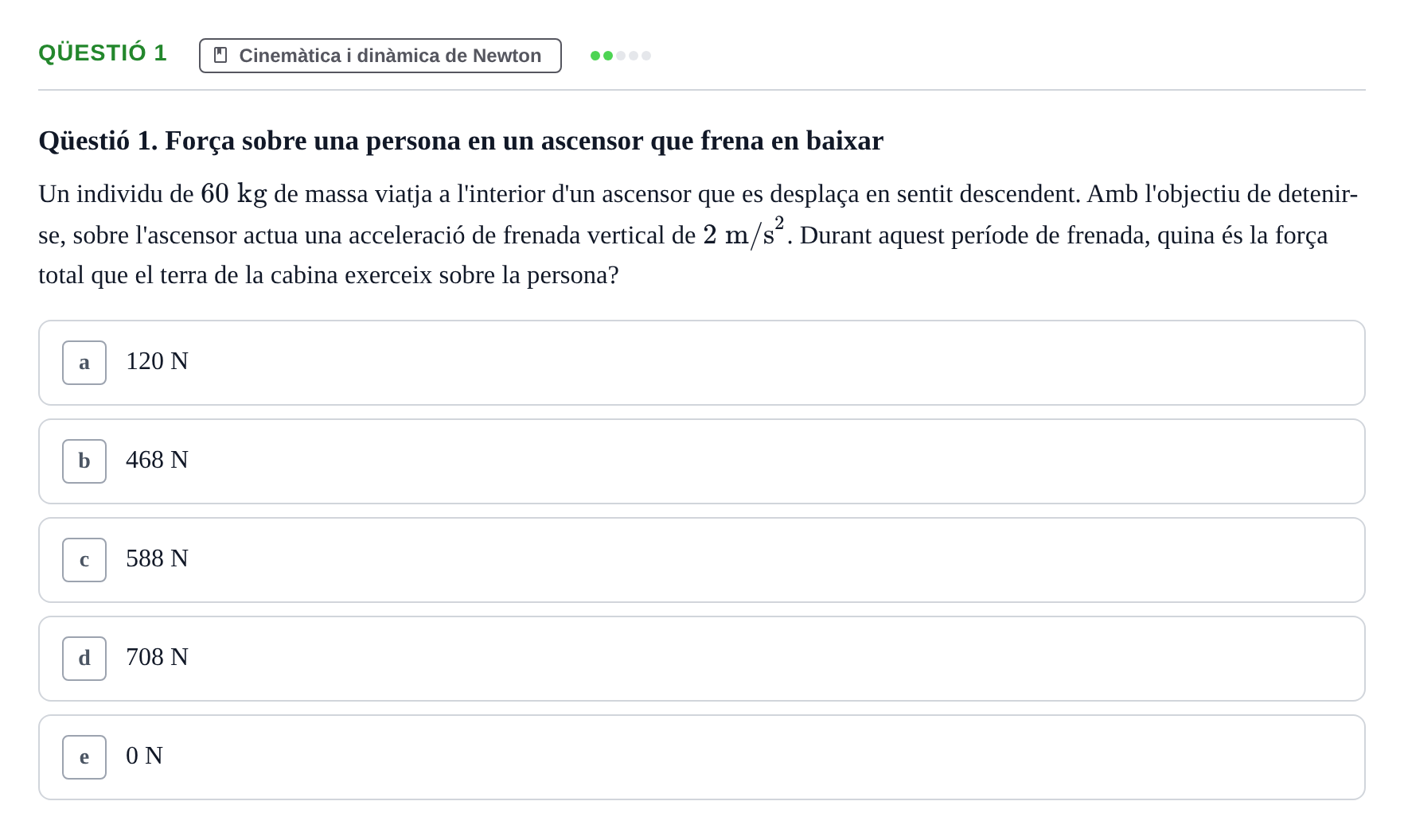 Enunciado: Ejercicio Qüestió 1 · Fundamentos de Física UVIC 2018
