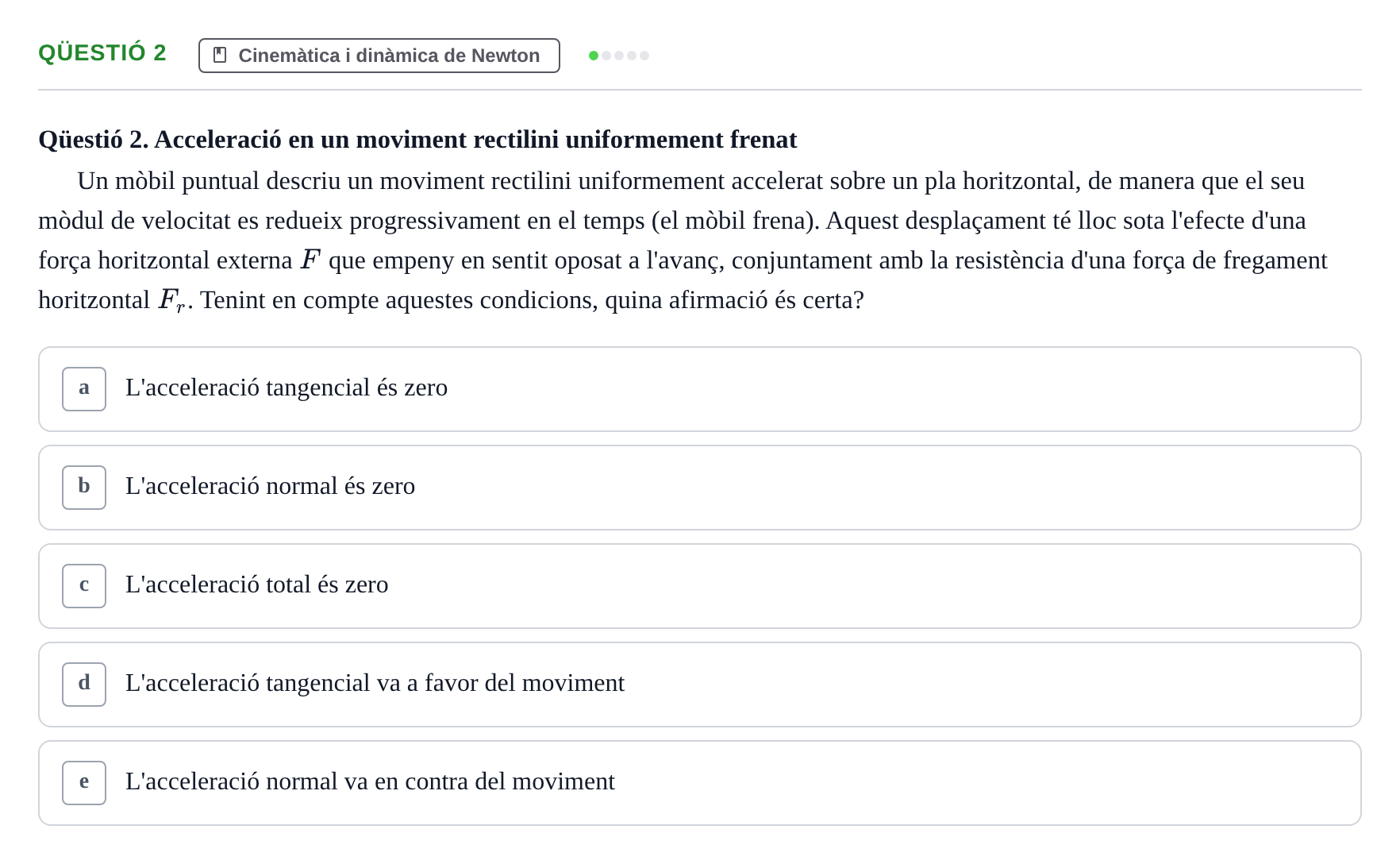 Enunciado: Ejercicio Qüestió 2 · Fundamentos de Física UVIC 2018