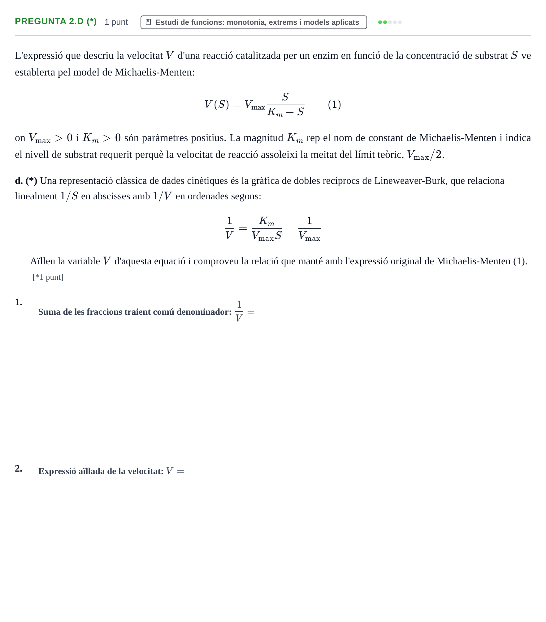 Enunciado: Pregunta 2.d (*) · Matemáticas UVIC 2022