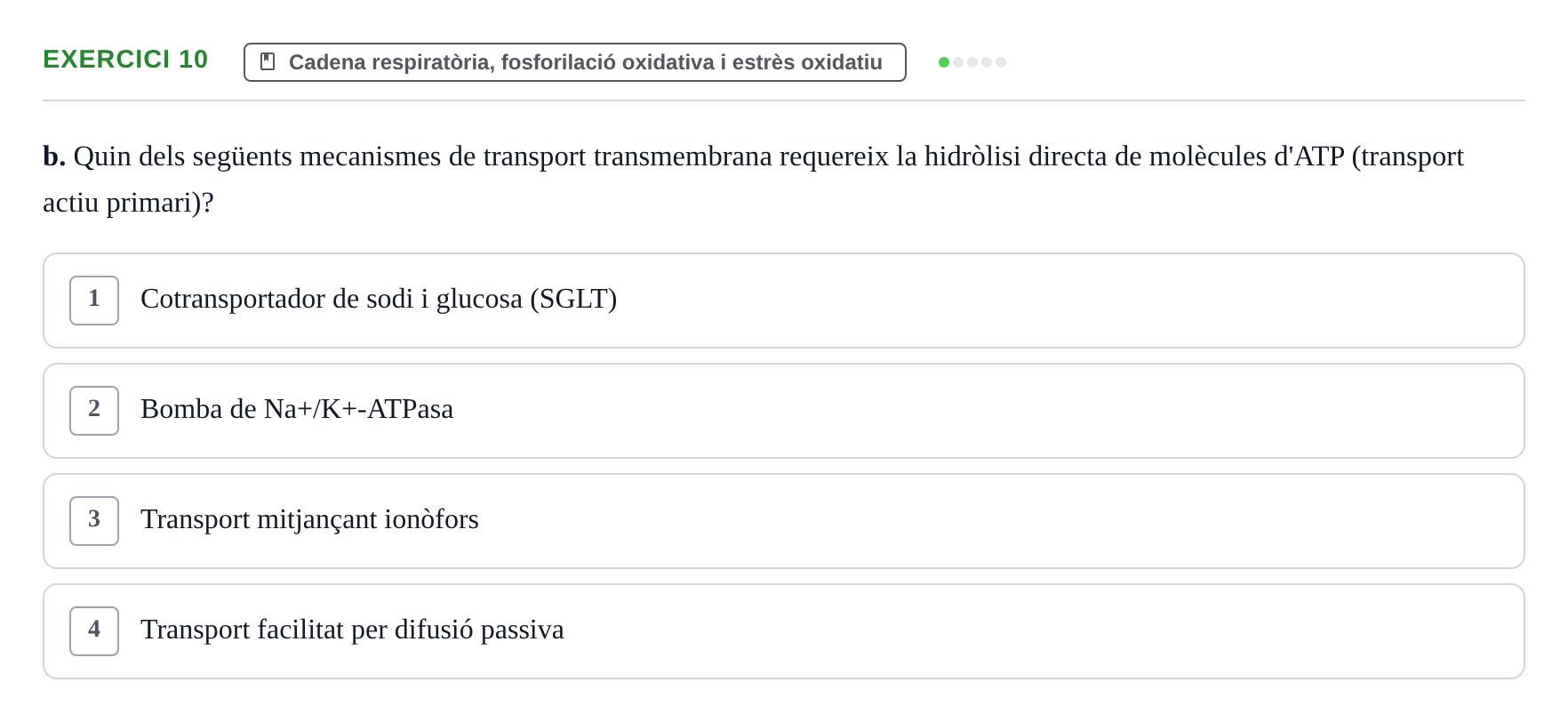 Enunciado: 10 - Cadena respiratòria, fosforilació oxidativa…