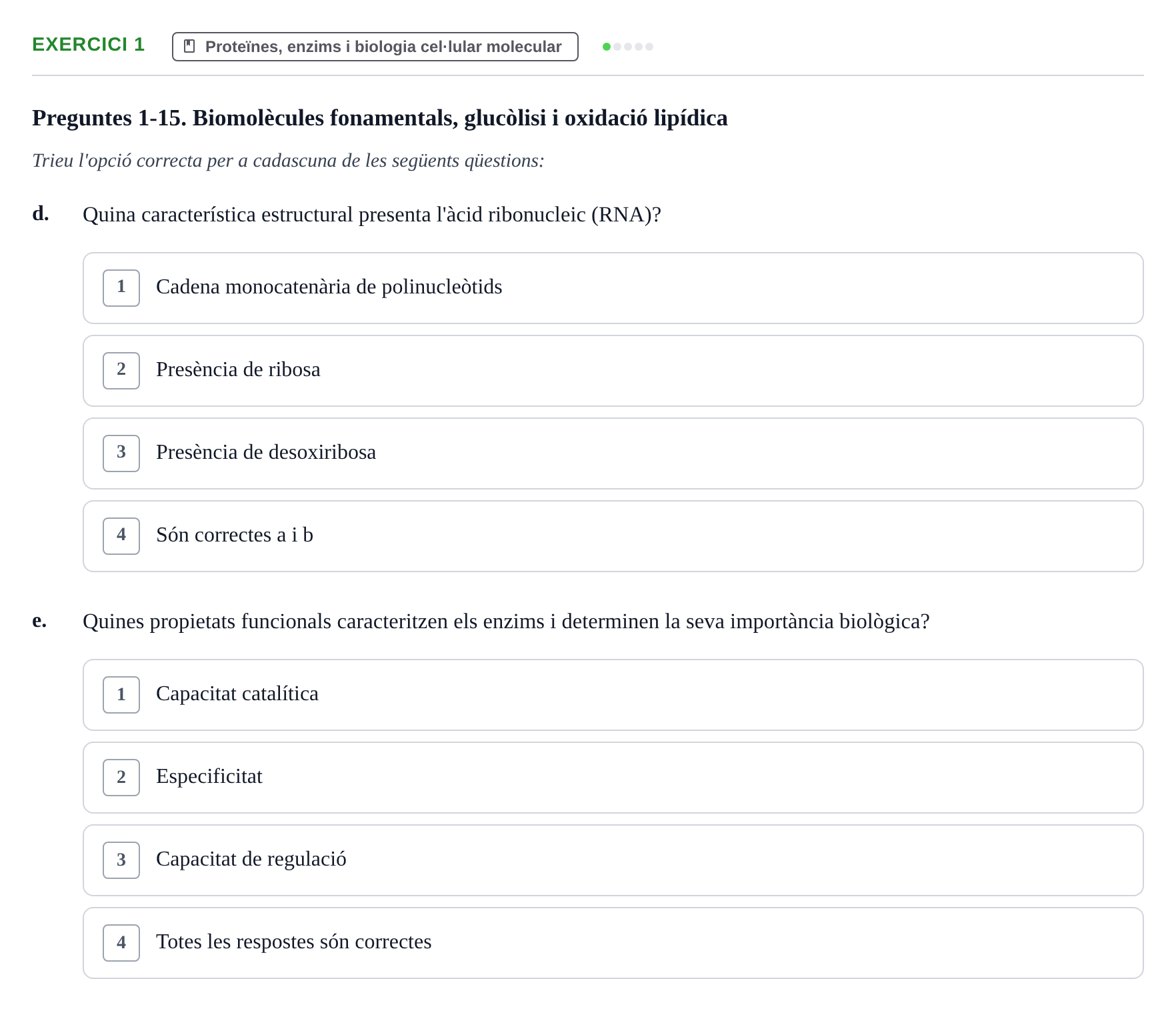 Enunciado: 1 - Proteïnes, enzims i biologia cel·lular molecu…