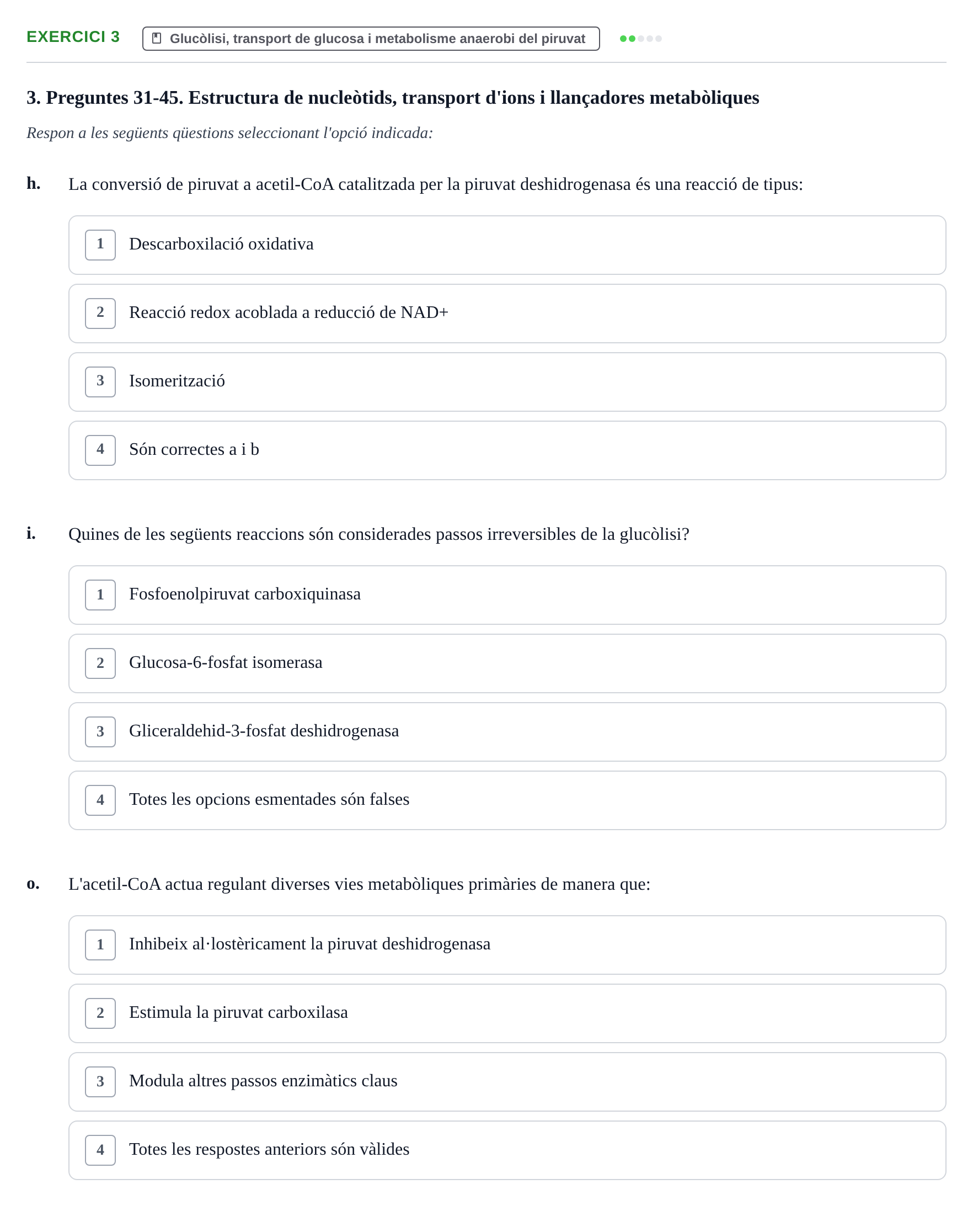 Enunciado: 3 - Glucòlisi, transport de glucosa i metabolisme…