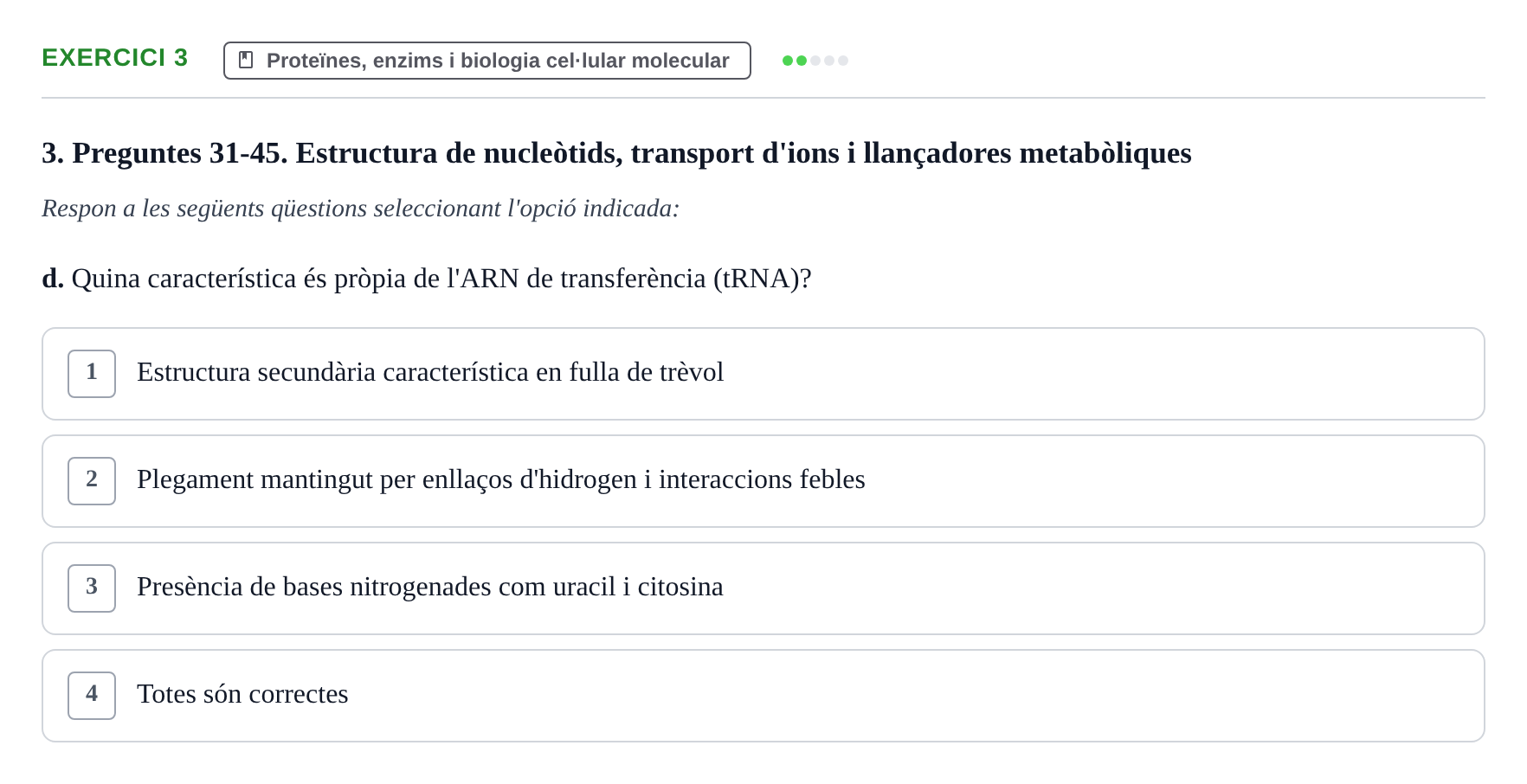 Enunciado: 3 - Proteïnes, enzims i biologia cel·lular molecu…