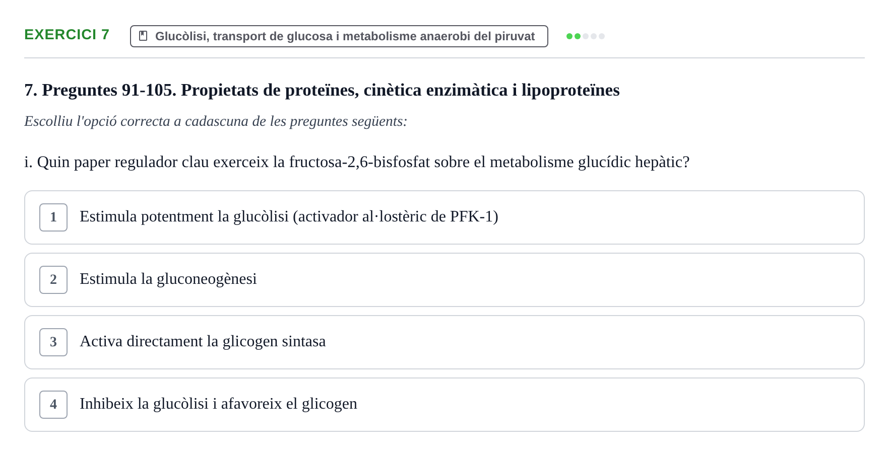 Enunciado: 7 - Glucòlisi, transport de glucosa i metabolisme…