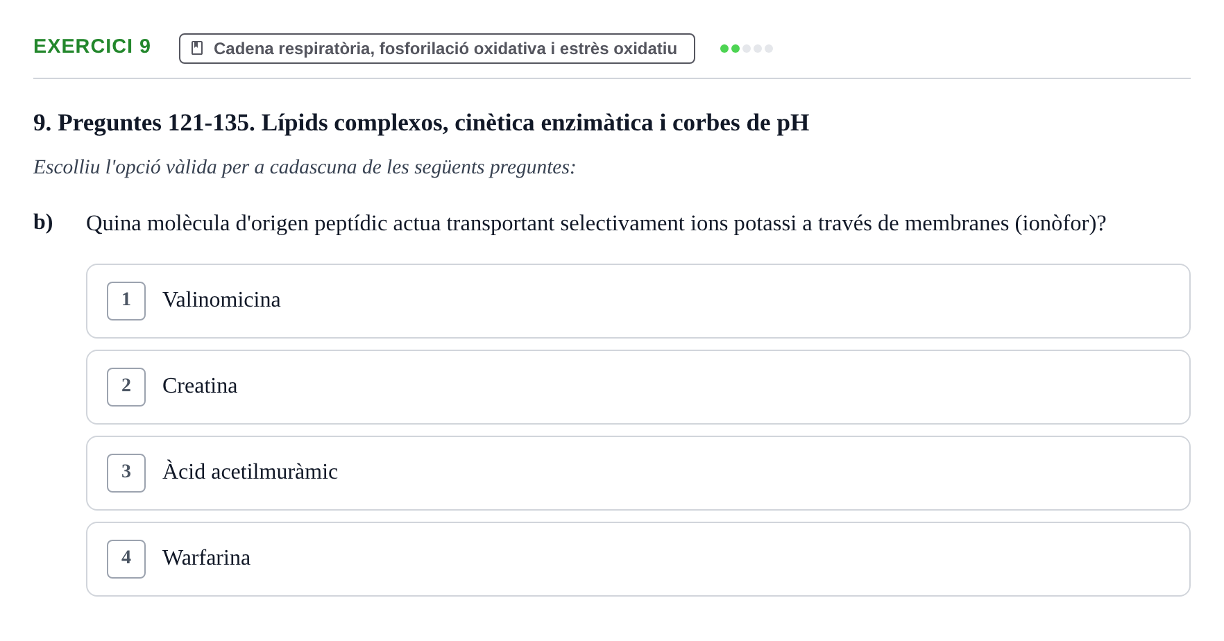 Enunciado: 9 - Cadena respiratòria, fosforilació oxidativa i…