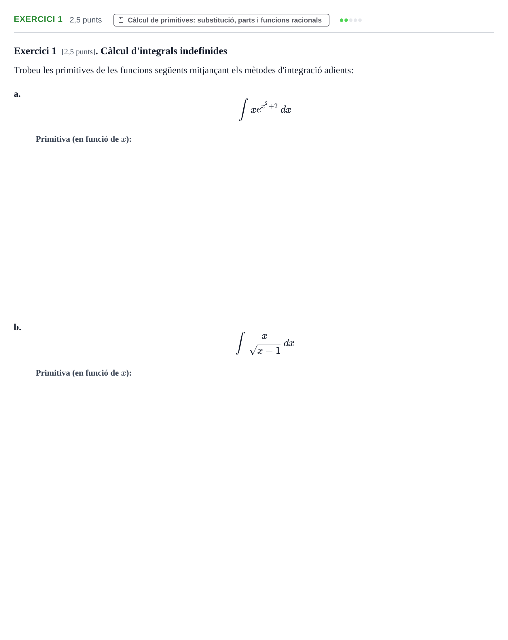 Enunciado: Exercici 1 · Matemáticas UVIC 2013