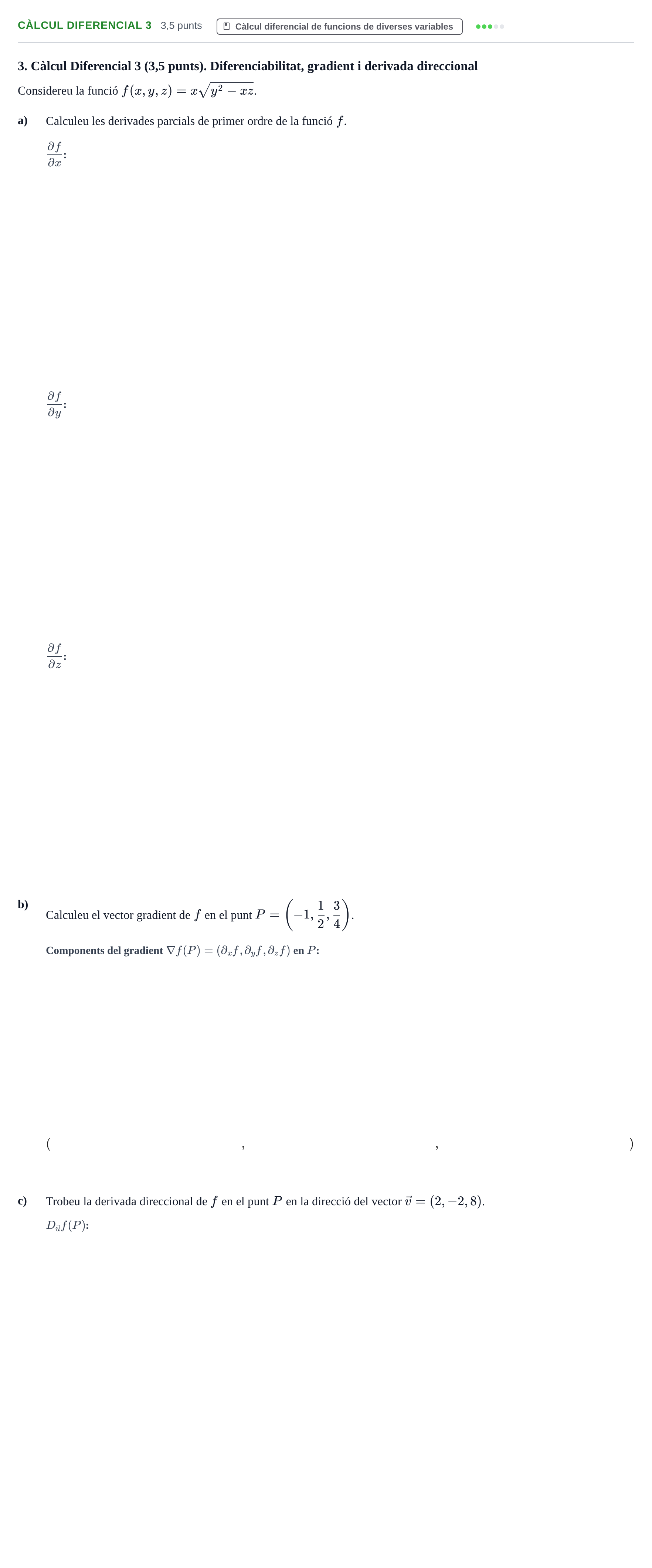 Enunciado: Ejercicio Càlcul Diferencial 3 · Matemáticas UVIC 2013