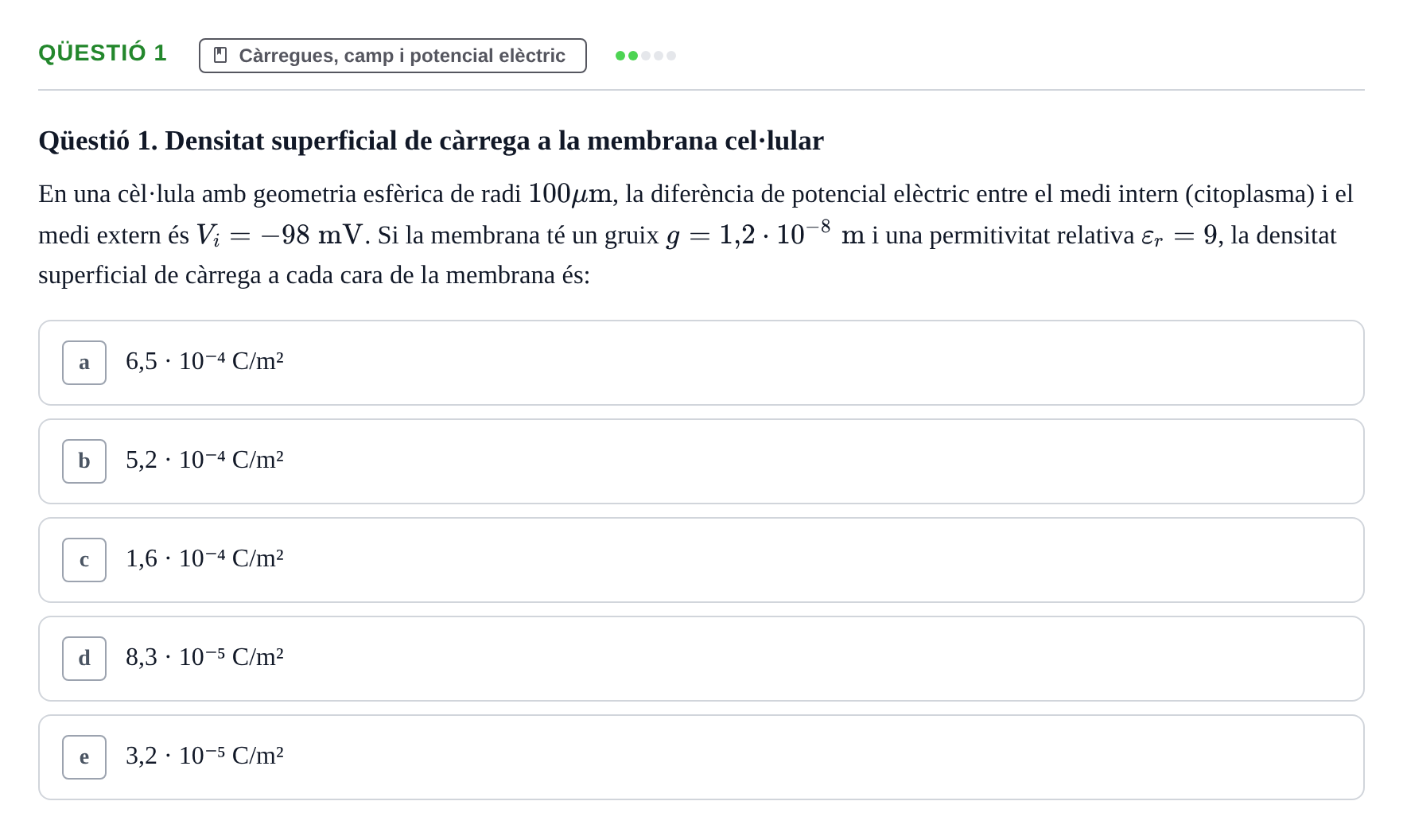 Enunciado: Ejercicio Qüestió 1 · Fundamentos de Física UVIC 2019