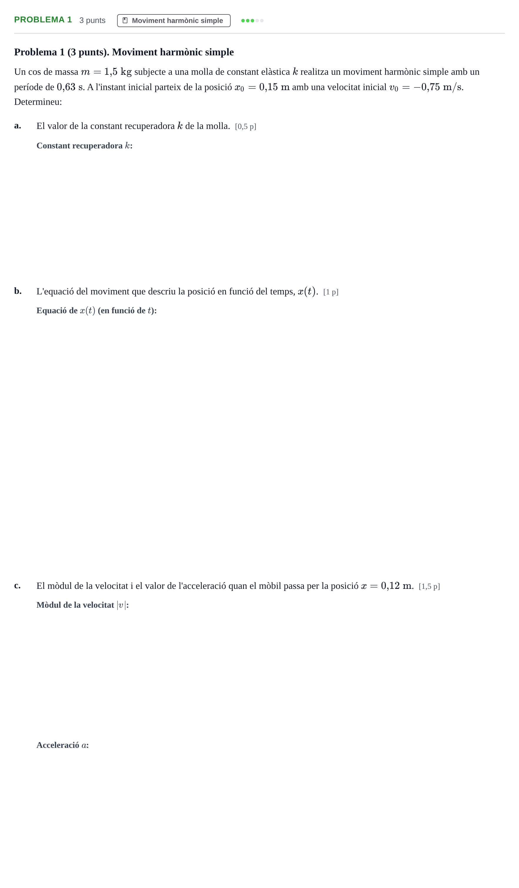 Enunciado: Problema 1 · Fundamentos de Física UVIC 2019