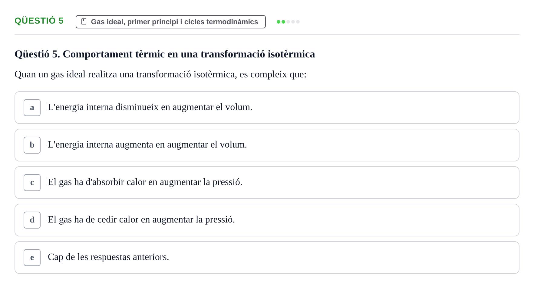 Enunciado: Ejercicio Qüestió 5 · Fundamentos de Física UVIC 2019