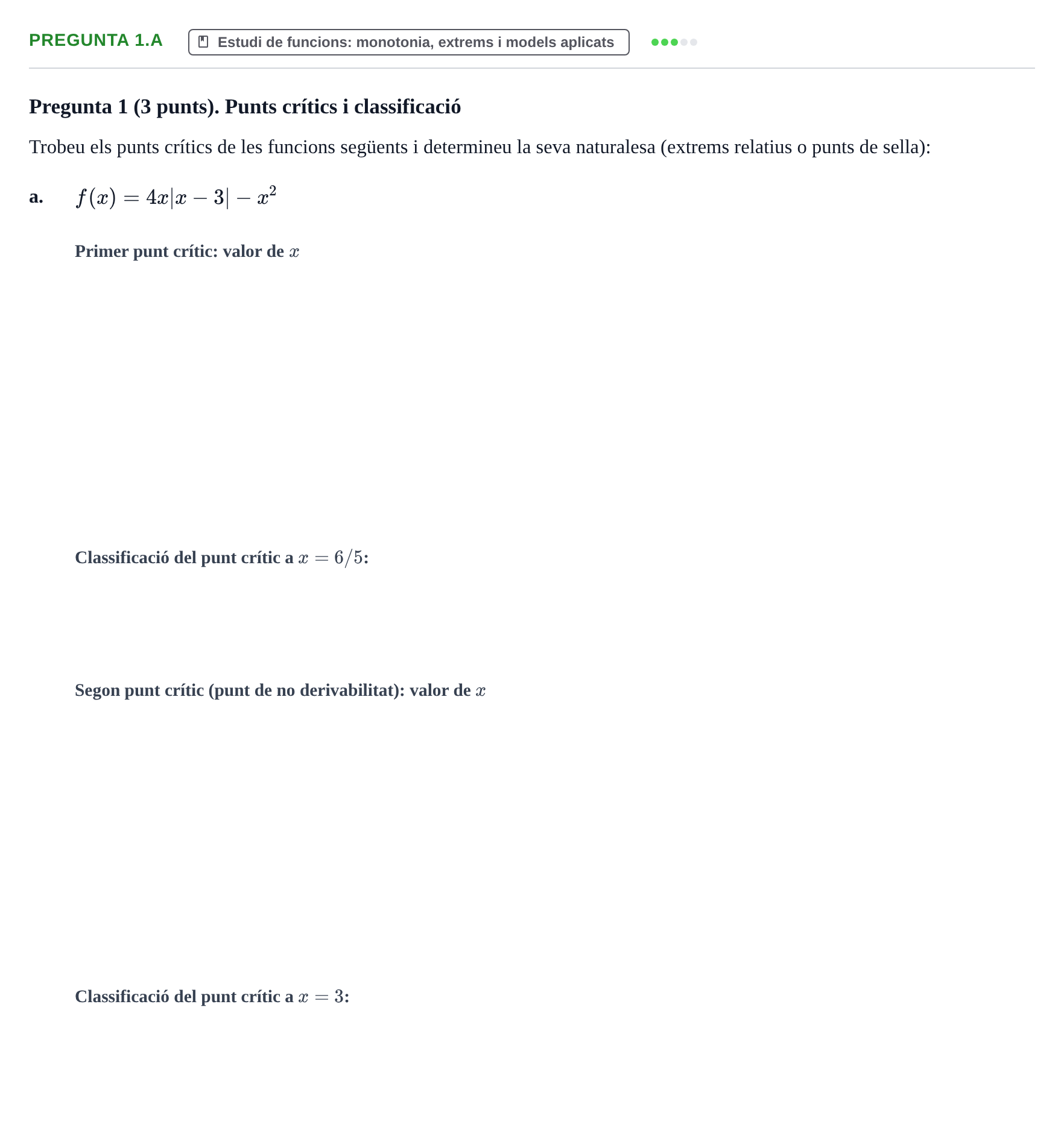 Enunciado: Pregunta 1.a - Estudi de funcions · Matemáticas UVIC 2014