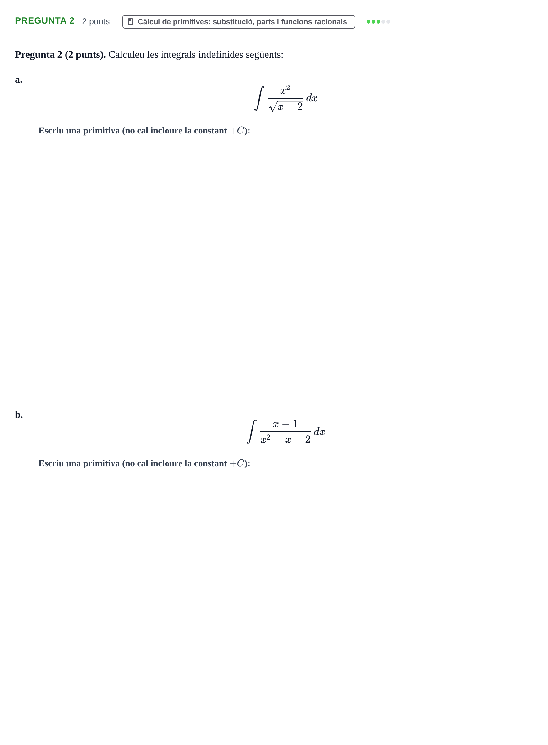 Enunciado: Pregunta 2 · Matemáticas UVIC 2014