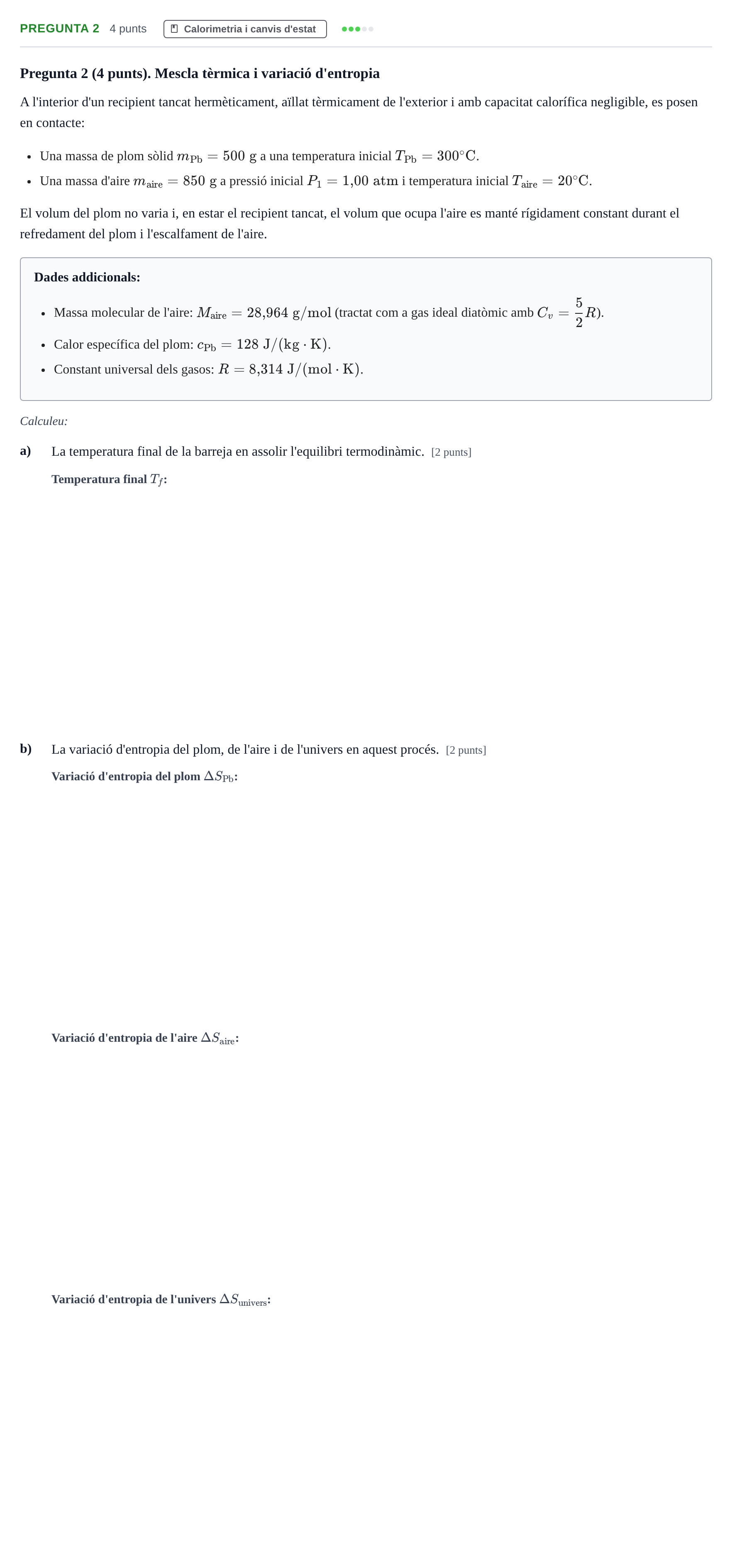 Enunciado: Pregunta 2 · Fundamentos de Física UVIC 2012