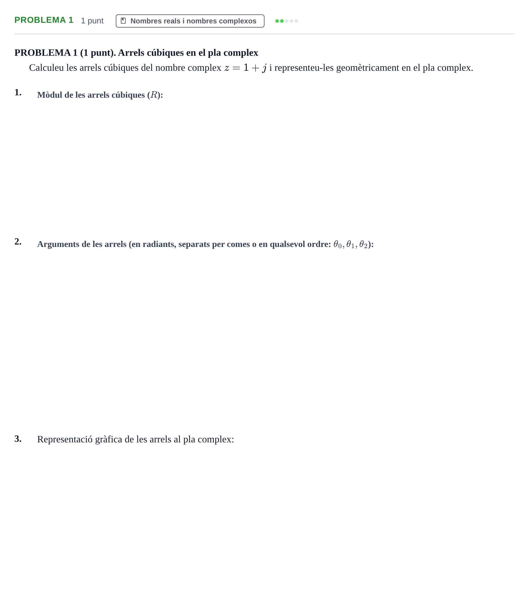 Enunciado: PROBLEMA 1 · Cálculo en una Variable UPC 2014