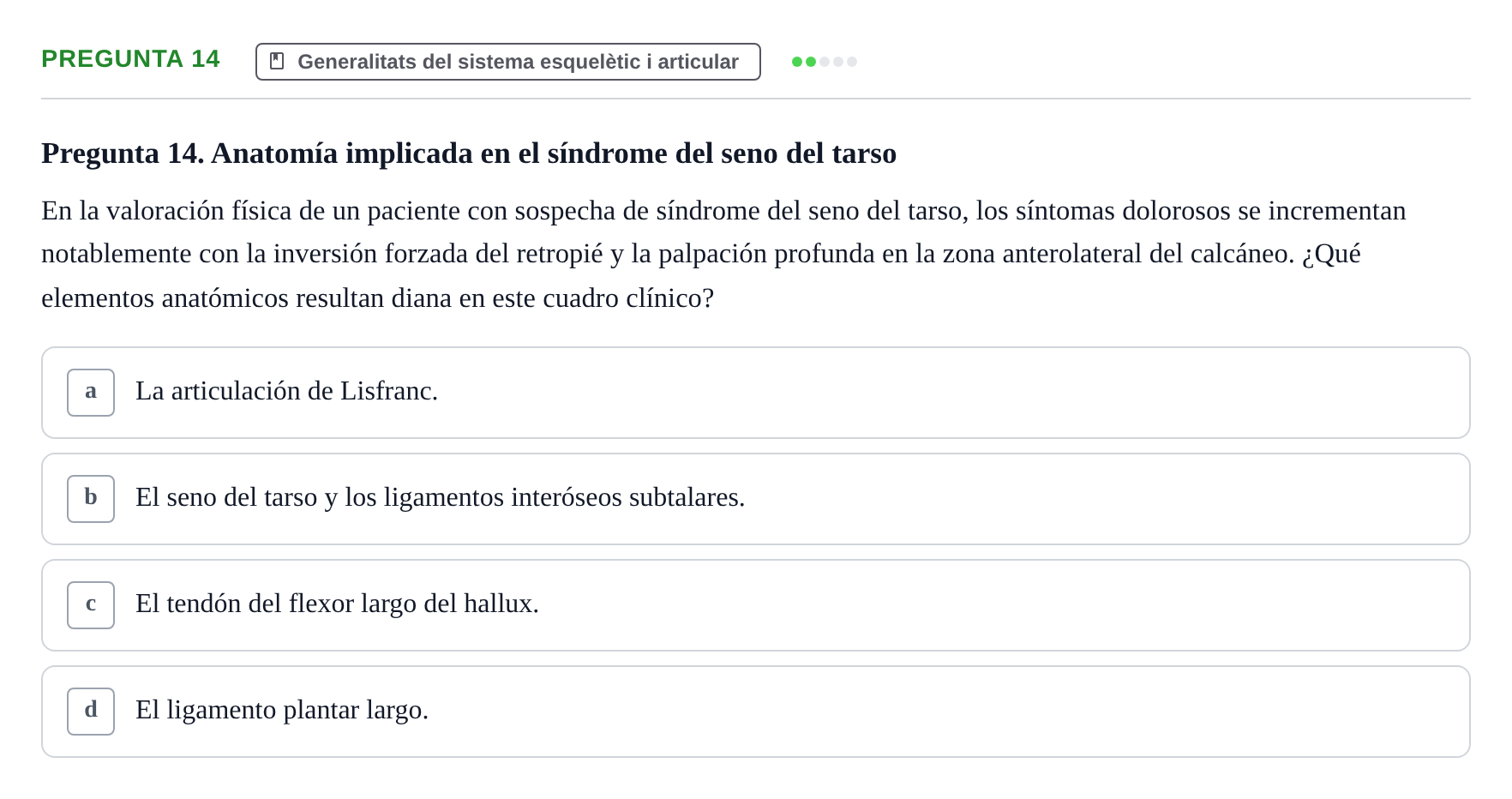 Enunciado: Pregunta 14
