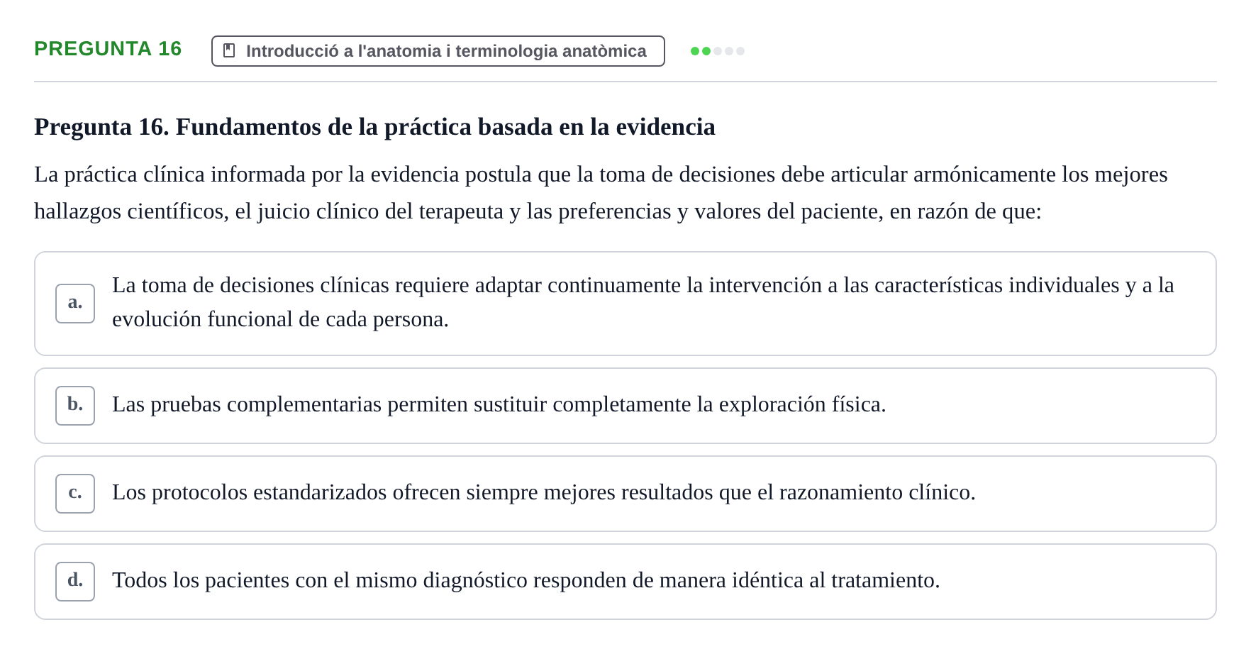 Enunciado: Pregunta 16