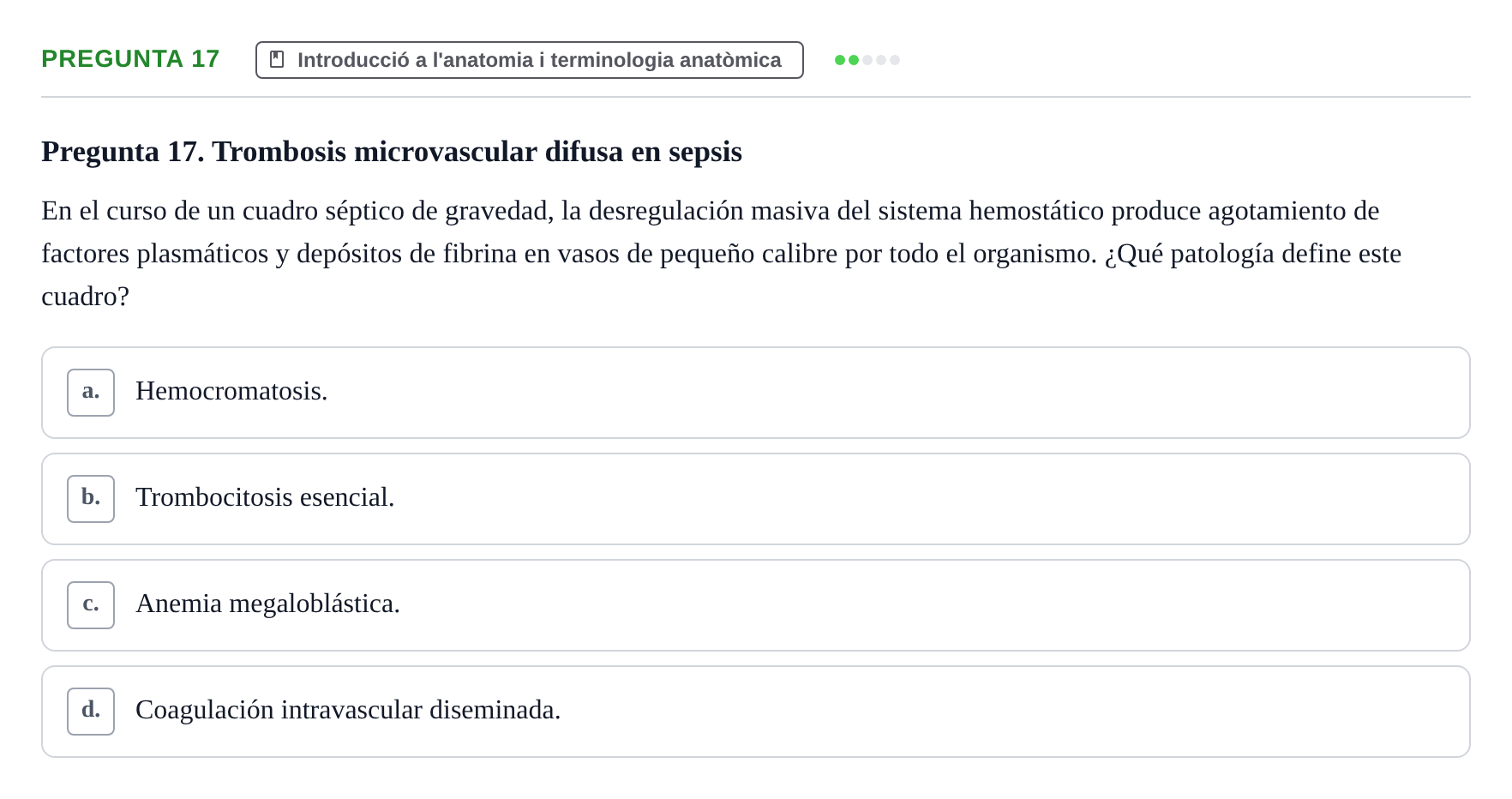 Enunciado: Pregunta 17