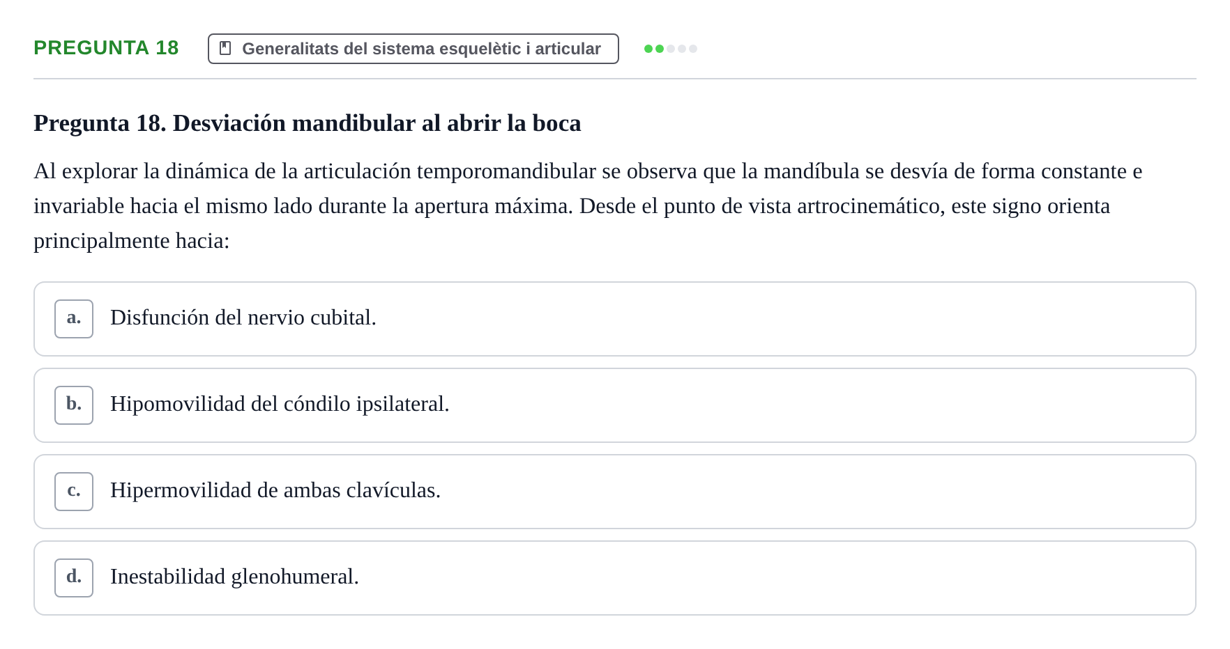 Enunciado: Pregunta 18
