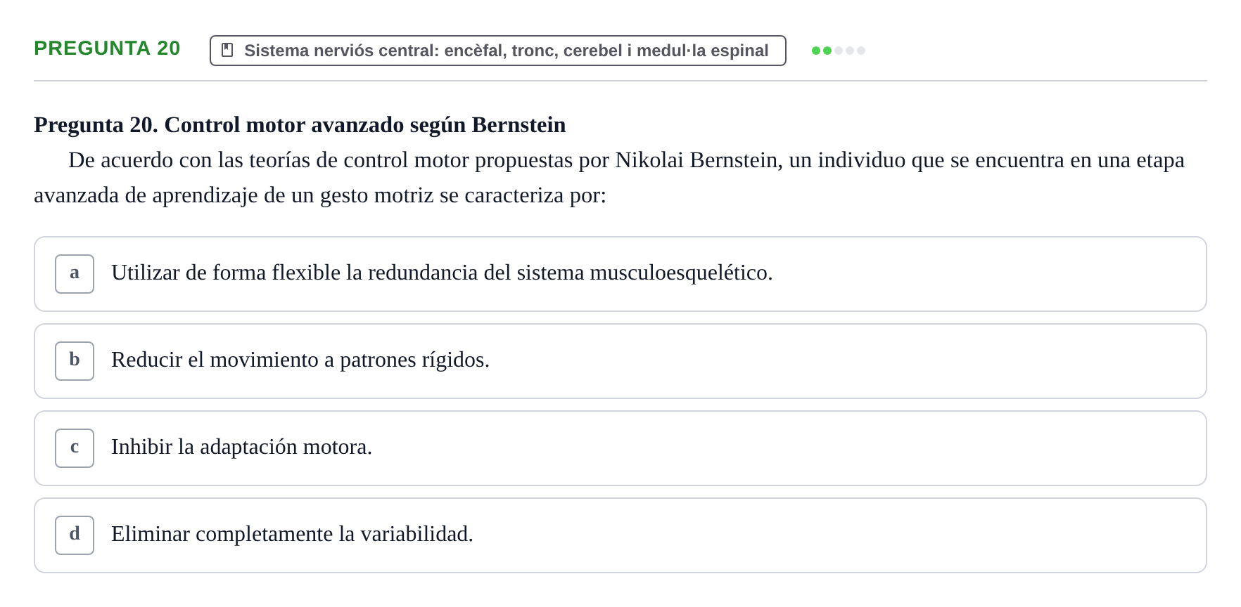 Enunciado: Pregunta 20