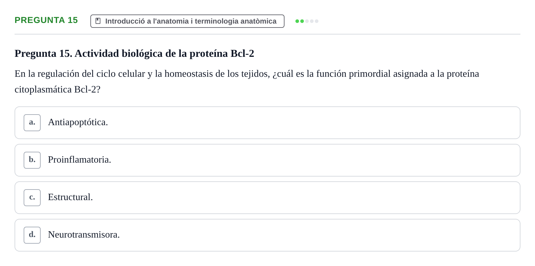 Enunciado: Pregunta 15