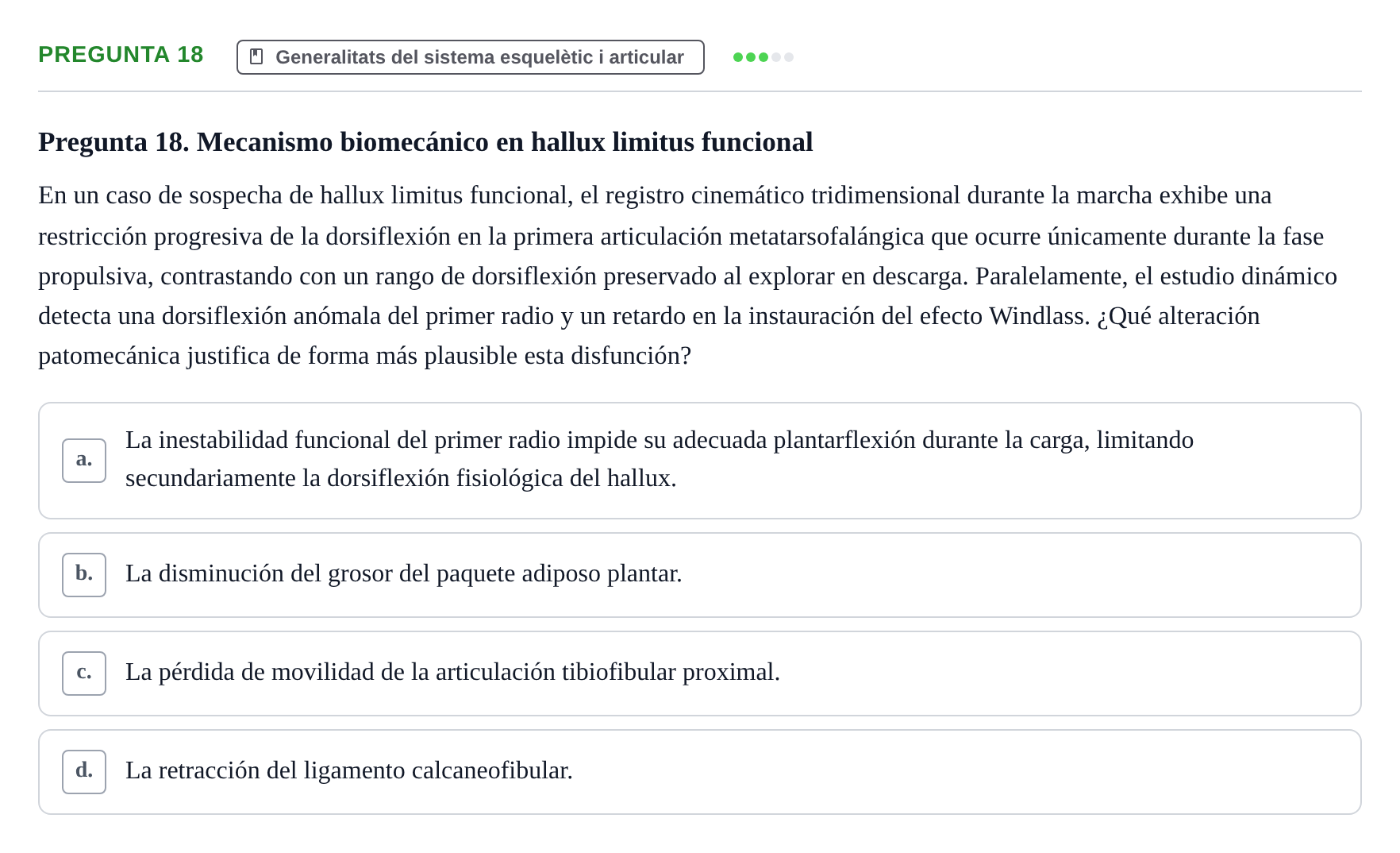 Enunciado: Pregunta 18