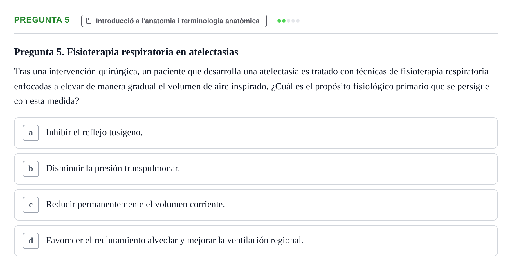 Enunciado: Pregunta 5