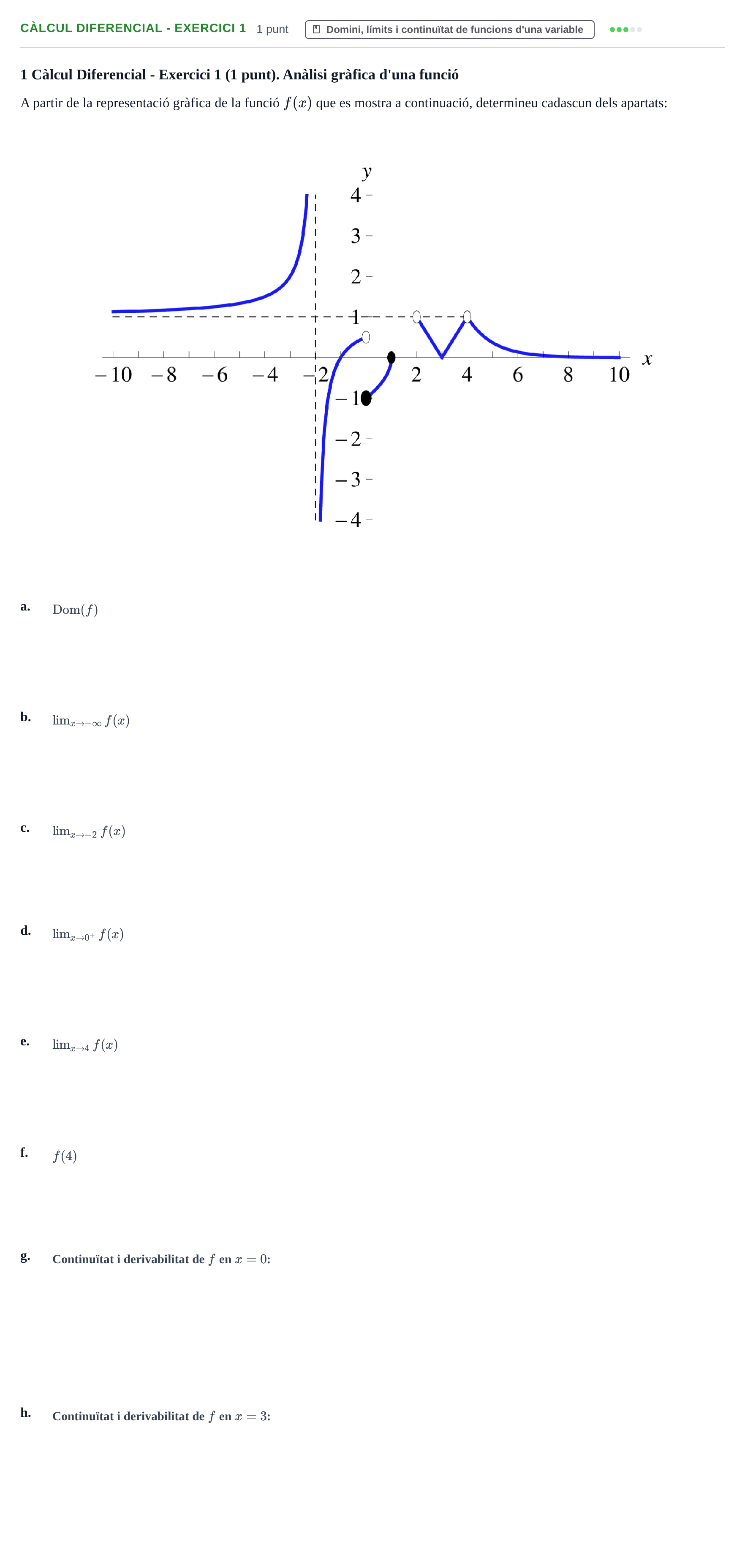 Enunciado: Ejercicio Càlcul Diferencial - Exercici 1 · Matemáticas UVIC 2014