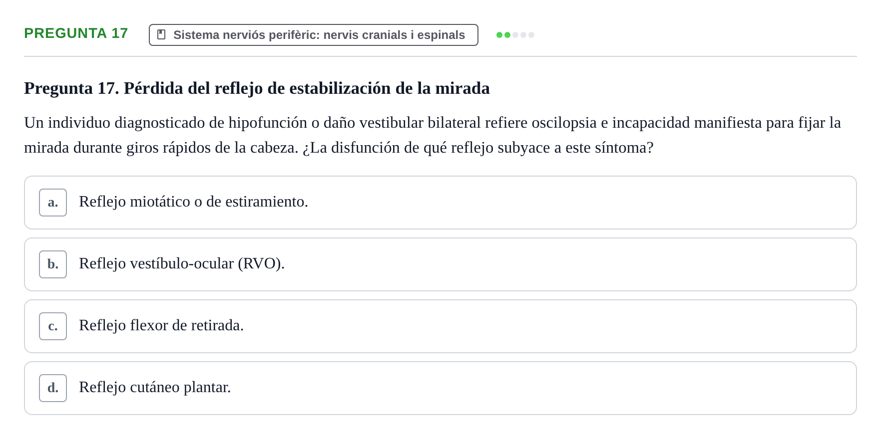 Enunciado: Pregunta 17