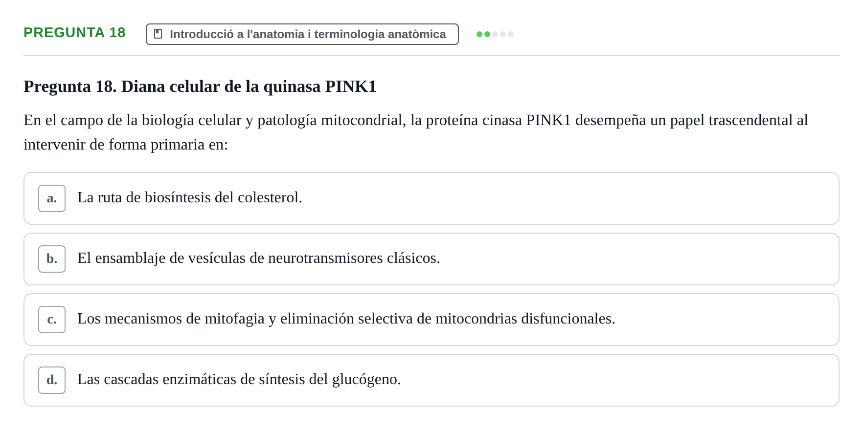 Enunciado: Pregunta 18