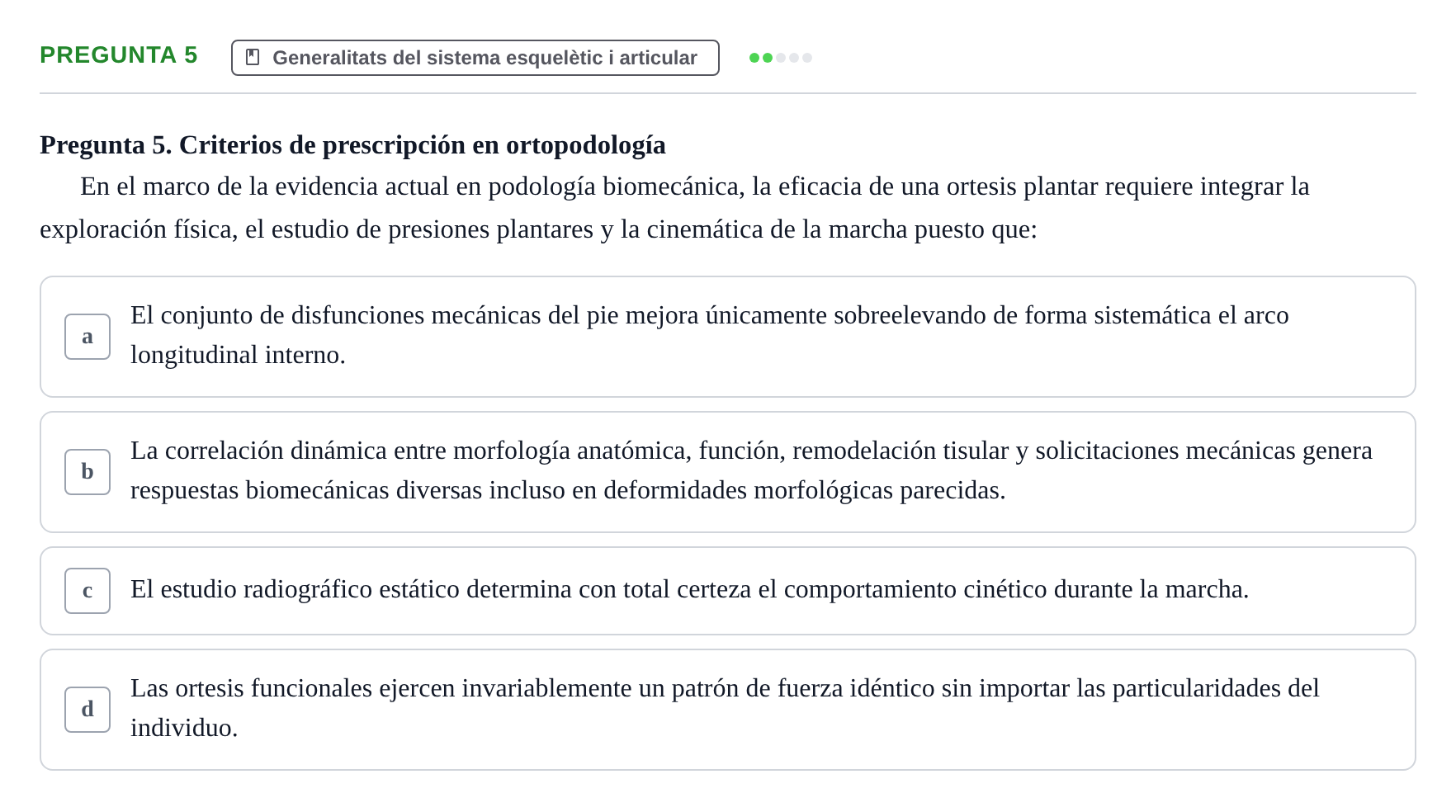 Enunciado: Pregunta 5